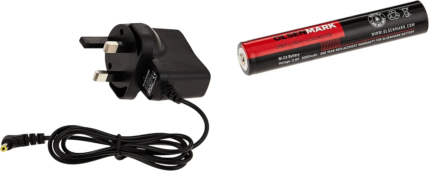 چراغ اضطراری ال ای دی شارژی 24 تکه اولسن مارک با چراغ قوه، مارون/مشکی