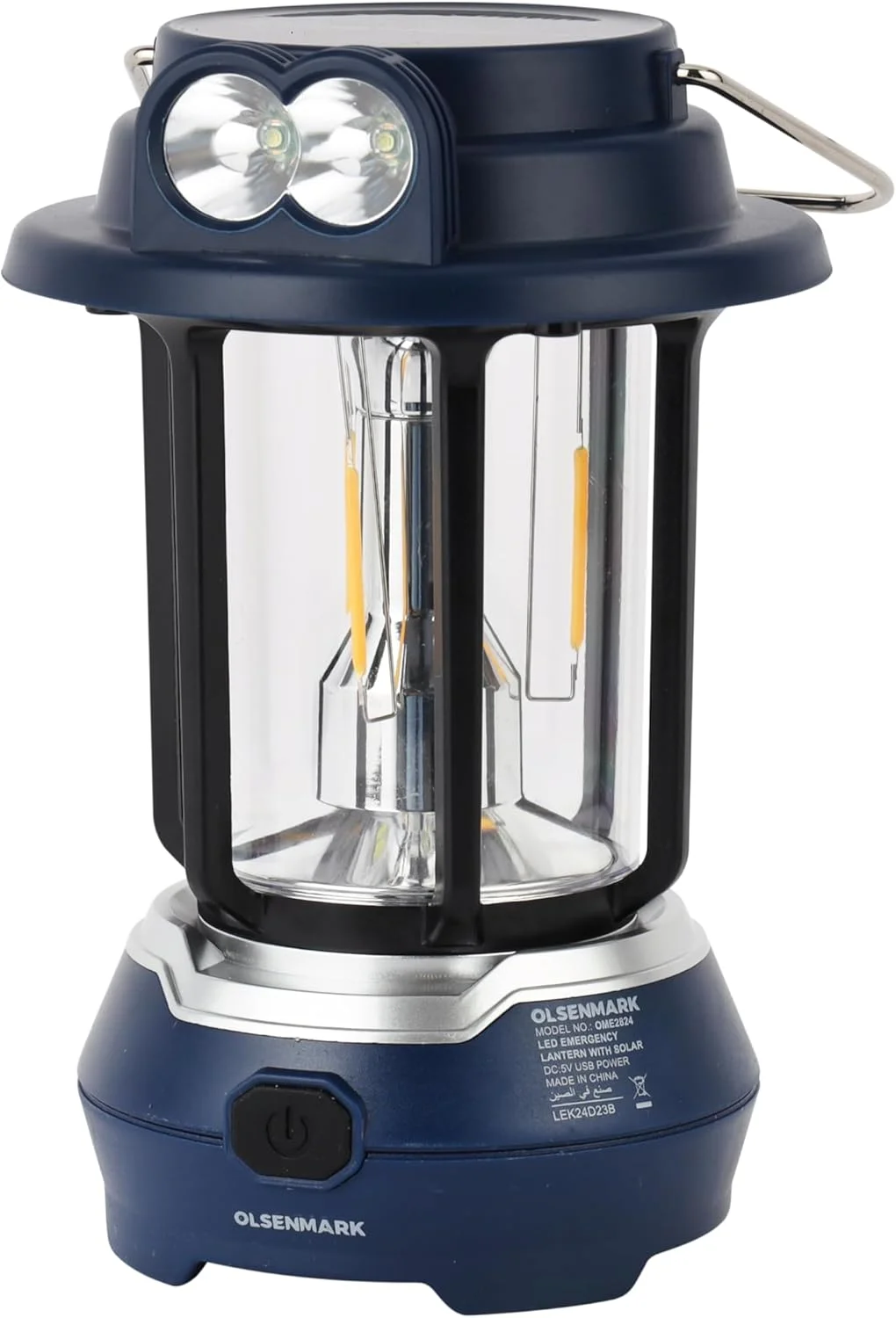 چراغ اضطراری ال ای دی خورشیدی Olsenmark مدل OME2824، طراحی کم مصرف، فوق العاده روشن و 7 ساعت کارکرد، طراحی جمع و جور، قابل حمل و سبک وزن با زمان کارکرد طولانی