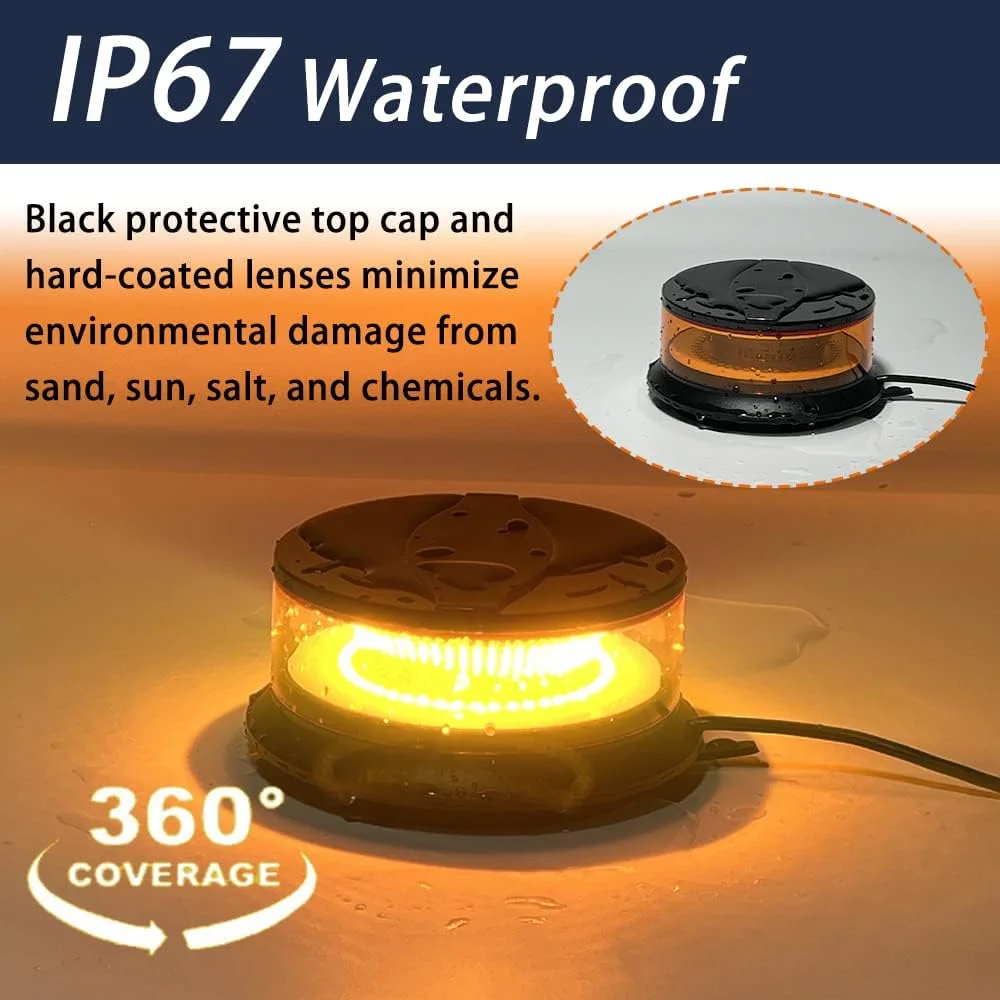 چراغ استروب اضطراری LED مونیرف، چراغ هشدار چشمک زن مغناطیسی با 48 LED فوق العاده روشن و 8 حالت چشمک زن، چراغ کهربایی برای خودروهای ساختمانی، یدک کش، تریلر، کامیون، تراکتور، اتوبوس، لیفتراک، خودرو