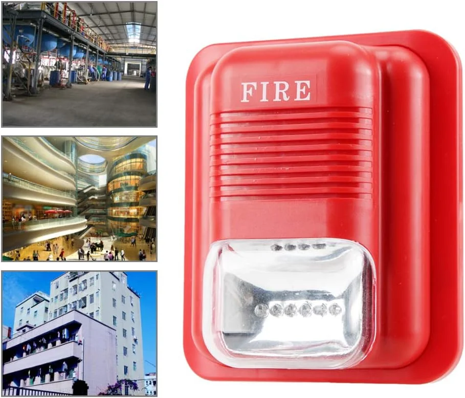 آژیر خطر آتش سوزی صوتی و نوری Dioche DC12V/24V، سیستم امنیتی منزل برای خانه، دفتر، هتل و غیره، مناسب برای شرایط اضطراری کمک های اولیه