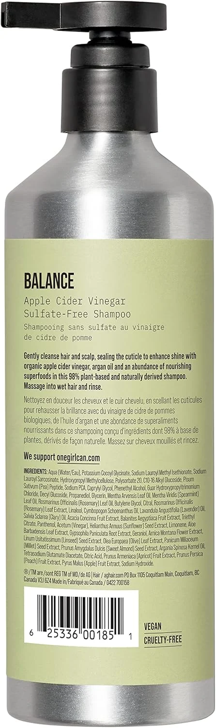 شامپو سرکه سیب بدون سولفات AG Hair Balance، 355 میلی لیتر شامپو سرکه سیب بدون سولفات AG Hair Balance، 355 میلی لیتر