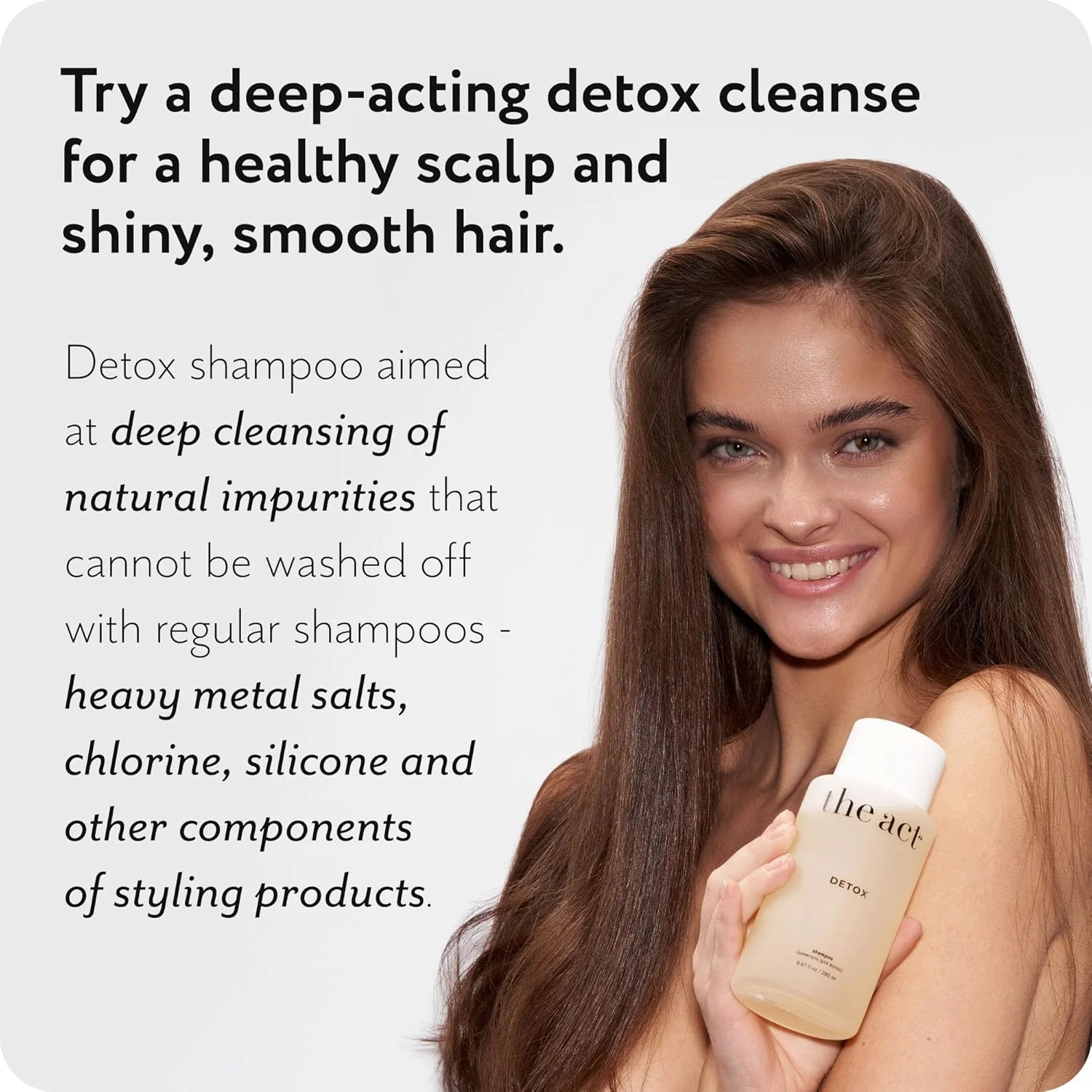 شامپو سم زدای The Act – شامپو پاک کننده عمیق بدون سولفات برای سلامت پوست سر و تجدید مو | 340 گرم شامپو سم زدای The Act – شامپو پاک کننده عمیق بدون سولفات برای سلامت پوست سر و تجدید مو | 340 گرم