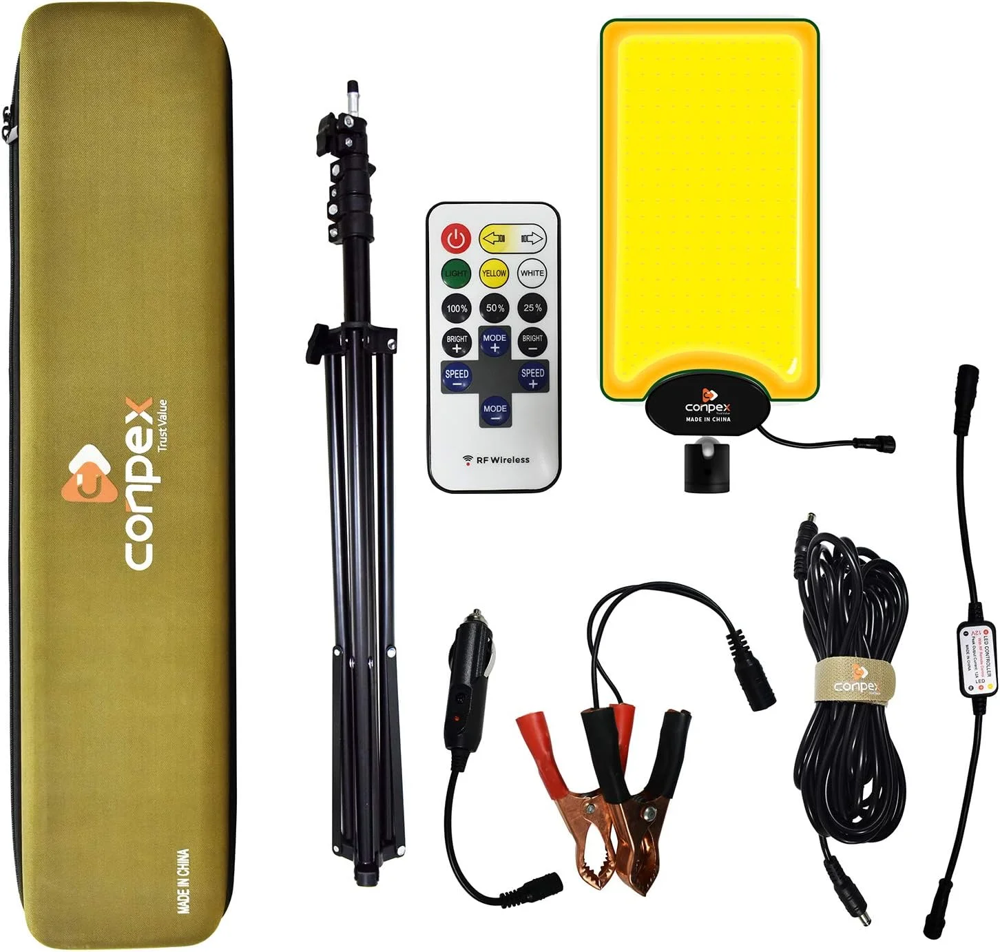 چراغ کمپینگ ال ای دی CONPEX، چراغ فضای باز با سه پایه تلسکوپی 1000 وات 6900 لومن کنترل از راه دور برای ماهیگیری، باغ، مواقع اضطراری و تعمیر خودرو چراغ کمپینگ ال ای دی CONPEX، چراغ فضای باز با سه پایه تلسکوپی 1000 وات 6900 لومن کنترل از راه دور برای ماهیگیری، باغ، مواقع اضطراری و تعمیر خودرو