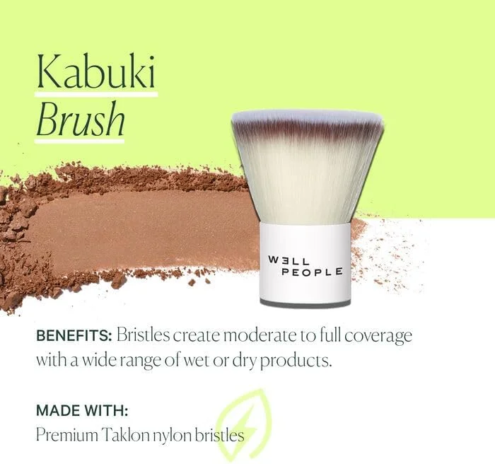 براش آرایشی کابوکی W3LL PEOPLE، براش فشرده برای پوشش یکدست و بی نقص، مناسب برای کرم پودر، برنزر و پودر، دارای موهای بدون تست حیوانی براش آرایشی کابوکی W3LL PEOPLE، براش فشرده برای پوشش یکدست و بی نقص، مناسب برای کرم پودر، برنزر و پودر، دارای موهای بدون تست حیوانی