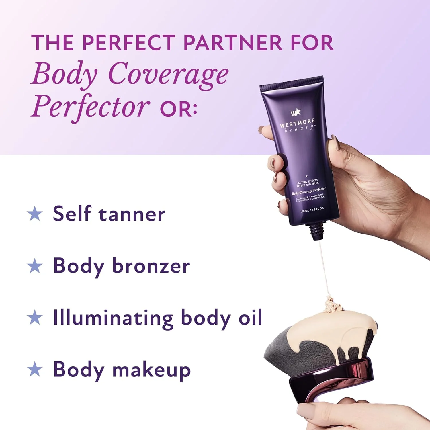 براش بدن Westmore Beauty Blend & Blur برای آرایش، برنزه کننده و محصولات برنزی کننده؛ پوشش یکنواخت و بی نقص بدون رگه ایجاد می کند براش بدن Westmore Beauty Blend & Blur برای آرایش، برنزه کننده و محصولات برنزی کننده؛ پوشش یکنواخت و بی نقص بدون رگه ایجاد می کند