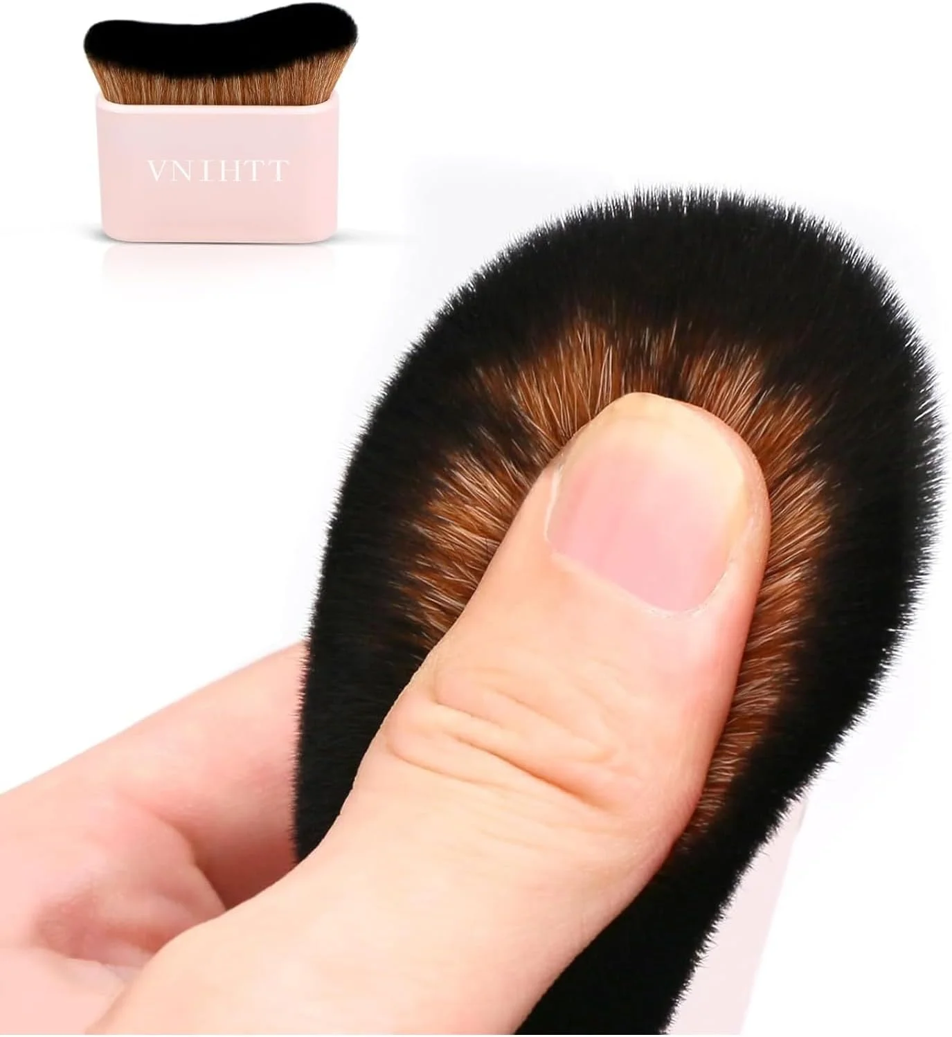 برس برنزه کننده خودکار VNIHTT - برس اپلیکاتور برنزه کننده خودکار - برس کابوکی برای بدن، برس آرایشی فونداسیون برای برنزه کردن مصنوعی، برس ضد آفتاب برای بهترین نتیجه