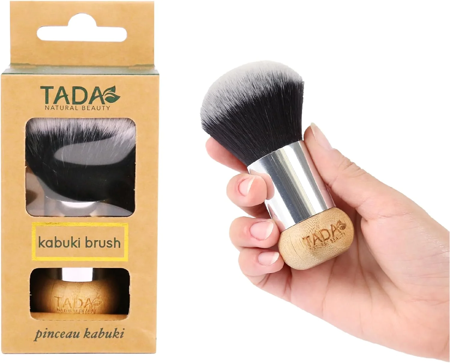 براش کابوکی طبیعی TADA BEAUTY برای پودر فونداسیون، رژگونه و برنزر، براش های آرایشی برای مایع، پودر و کرم