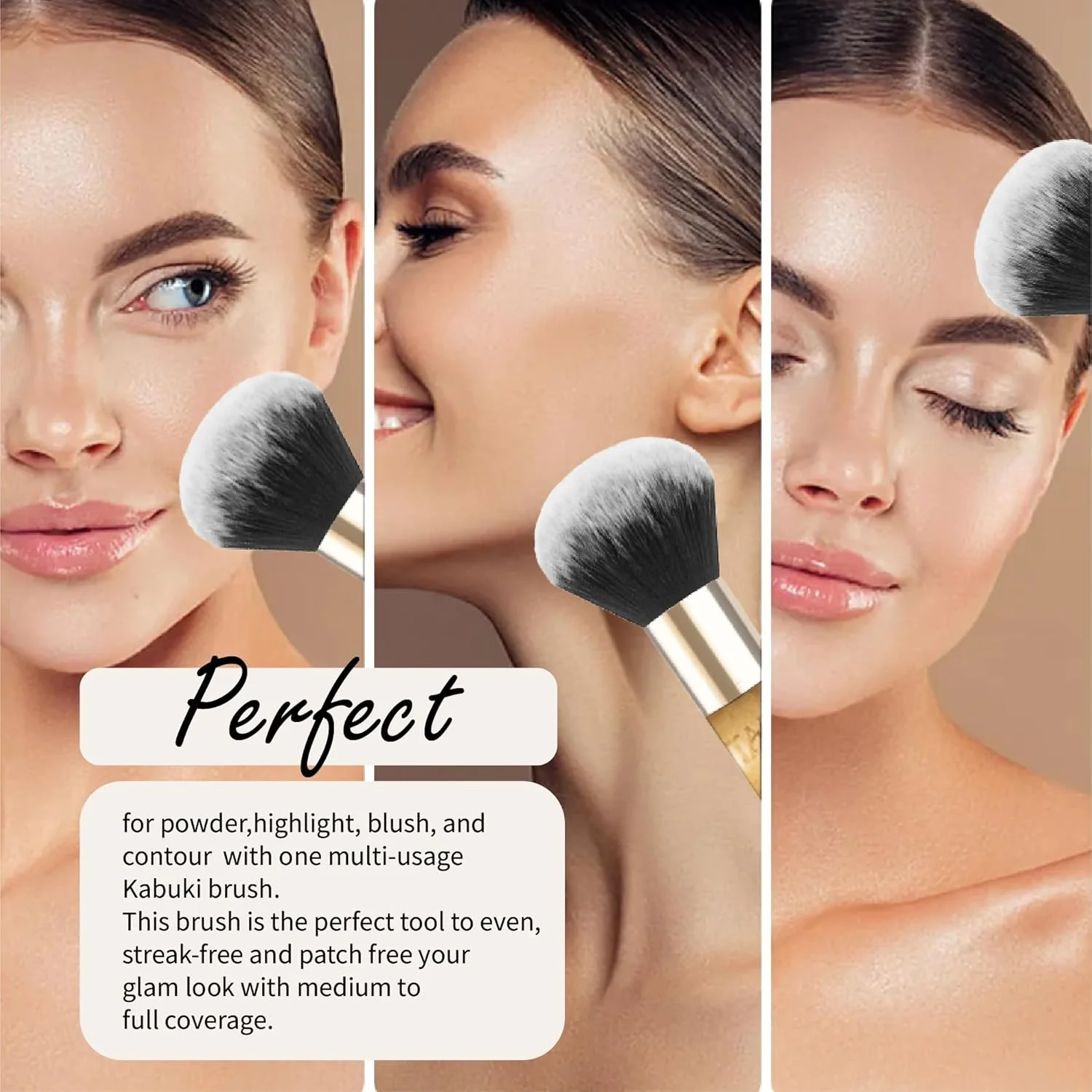 براش کابوکی طبیعی TADA BEAUTY برای پودر فونداسیون، رژگونه و برنزر، براش های آرایشی برای مایع، پودر و کرم براش کابوکی طبیعی TADA BEAUTY برای پودر فونداسیون، رژگونه و برنزر، براش های آرایشی برای مایع، پودر و کرم