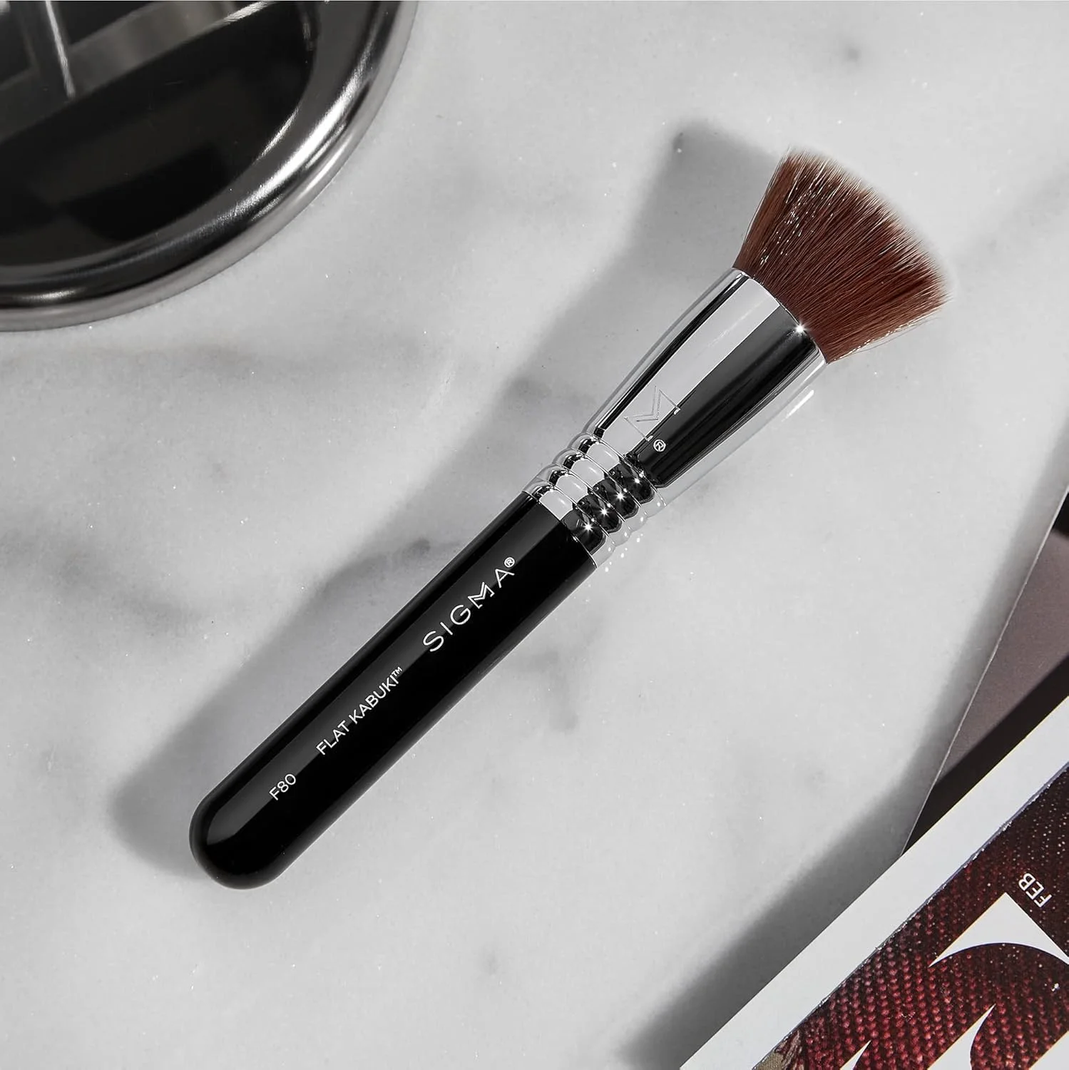 براش سیگما بیوتی F80 - Flat Kabuki™. براش های آرایشی حرفه ای صورت و چشم، بدون تست حیوانی و وگان، الیاف مصنوعی ضد آب و نرم براش سیگما بیوتی F80 - Flat Kabuki™. براش های آرایشی حرفه ای صورت و چشم، بدون تست حیوانی و وگان، الیاف مصنوعی ضد آب و نرم