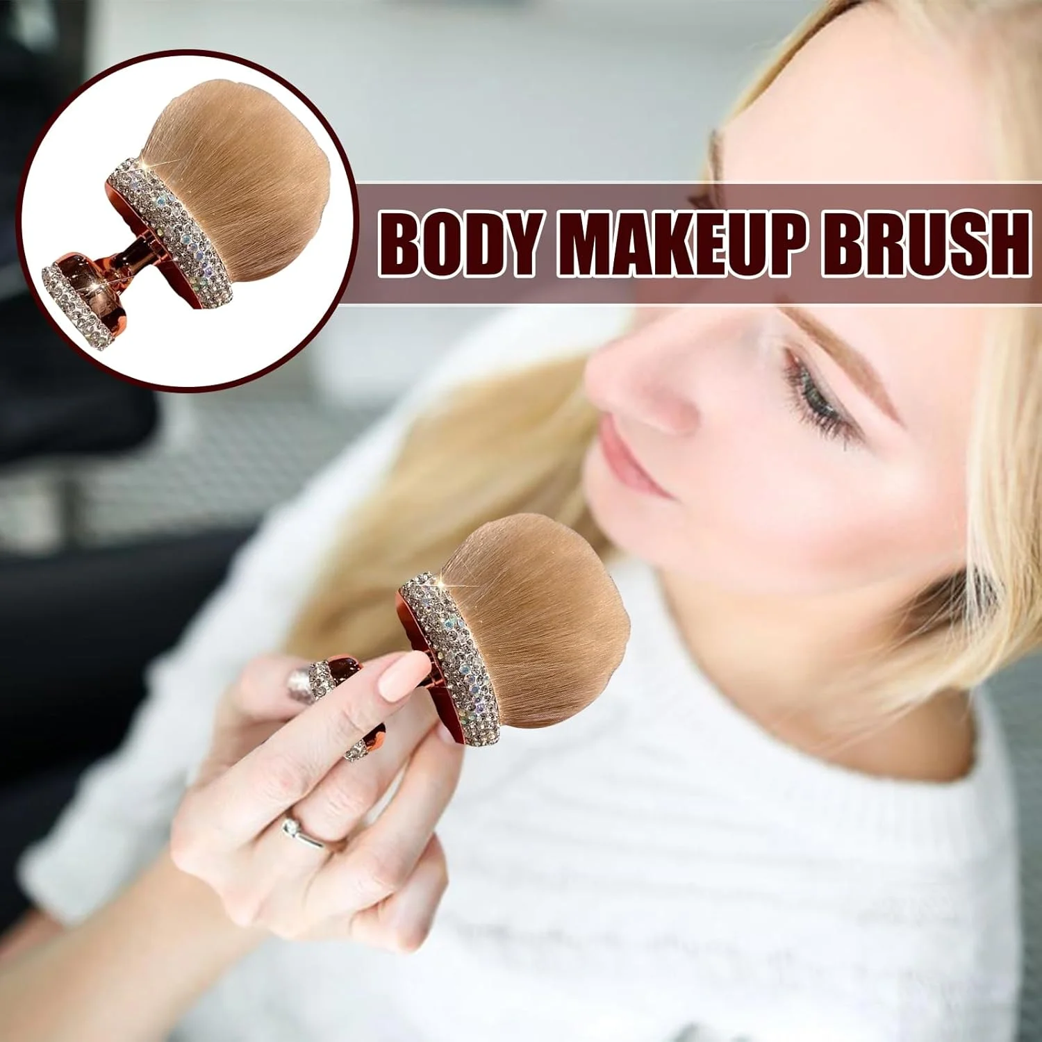 براش برنزر، اپلیکاتور برنزه کننده خودکار، ابزار ترکیب برس نرم بزرگ برای روتین آرایش حرفه ای و استفاده از ضد آفتاب براش برنزر، اپلیکاتور برنزه کننده خودکار، ابزار ترکیب برس نرم بزرگ برای روتین آرایش حرفه ای و استفاده از ضد آفتاب