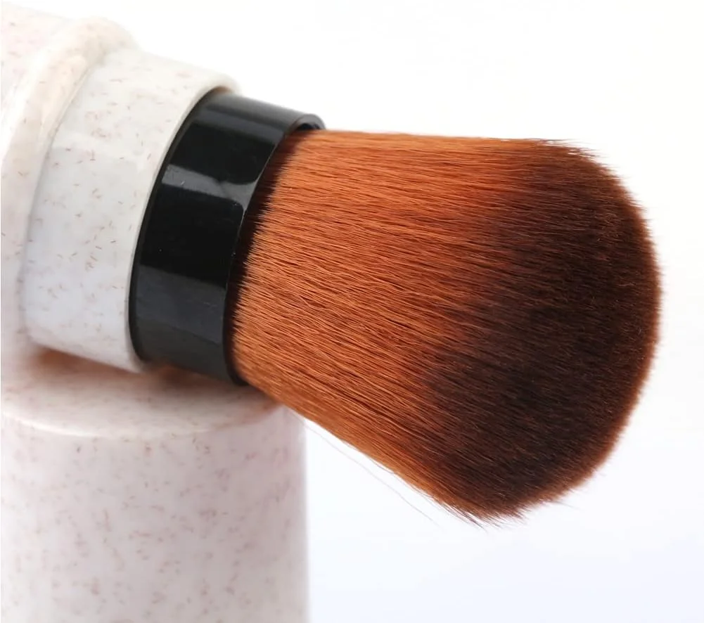 RN BEAUTY براش کابوکی جمع شونده، براش پودر، براش کرم پودر، براش رژگونه، براش برنزر، براش ترکیب کننده صورت، براش کانسیلر، براش آرایشی قابل حمل با پوشش