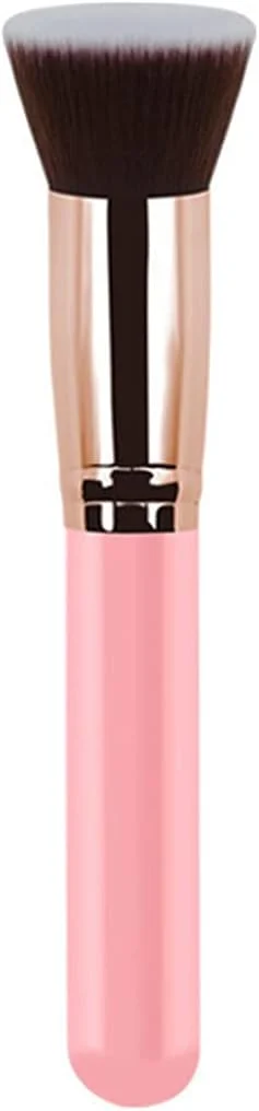 RN BEAUTY براش آرایشی، براش پودر، براش کرم پودر، رژگونه، برنزر، براش کانتور، براش ترکیب کننده صورت، براش حرفه ای کابوکی با الیاف مصنوعی نرم، ضخیم و متراکم (صورتی و رزگلد)