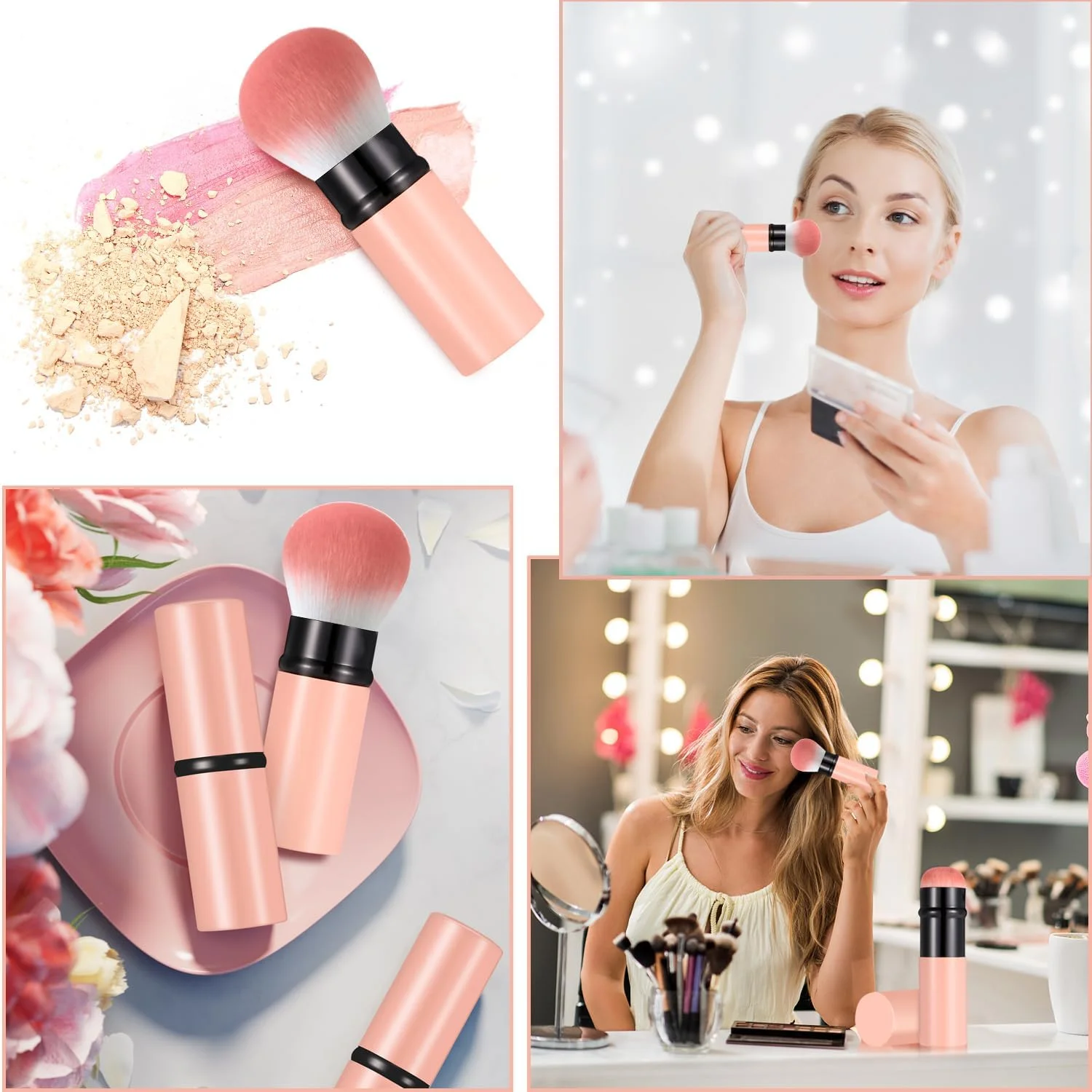براش آرایشی جمع شونده، براش رژگونه کابوکی مسافرتی، براش قابل حمل پودر، کرم پودر و ضد آفتاب با پوشش برای رژگونه، برنزر، پولیش و لوازم آرایشی پودری بی عیب و نقص براش آرایشی جمع شونده، براش رژگونه کابوکی مسافرتی، براش قابل حمل پودر، کرم پودر و ضد آفتاب با پوشش برای رژگونه، برنزر، پولیش و لوازم آرایشی پودری بی عیب و نقص