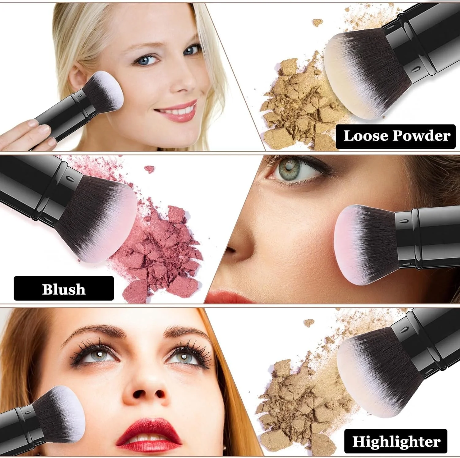 براشهای آرایشی کابوکی جمعشونده، براش رژگونه مسافرتی صورت، براش قابل حمل پودر فونداسیون ضد آفتاب با پوشش برای رژگونه، برنزر، پولیش، هایلایتر و لوازم آرایشی پودری بیعیب و نقص براشهای آرایشی کابوکی جمعشونده، براش رژگونه مسافرتی صورت، براش قابل حمل پودر فونداسیون ضد آفتاب با پوشش برای رژگونه، برنزر، پولیش، هایلایتر و لوازم آرایشی پودری بیعیب و نقص
