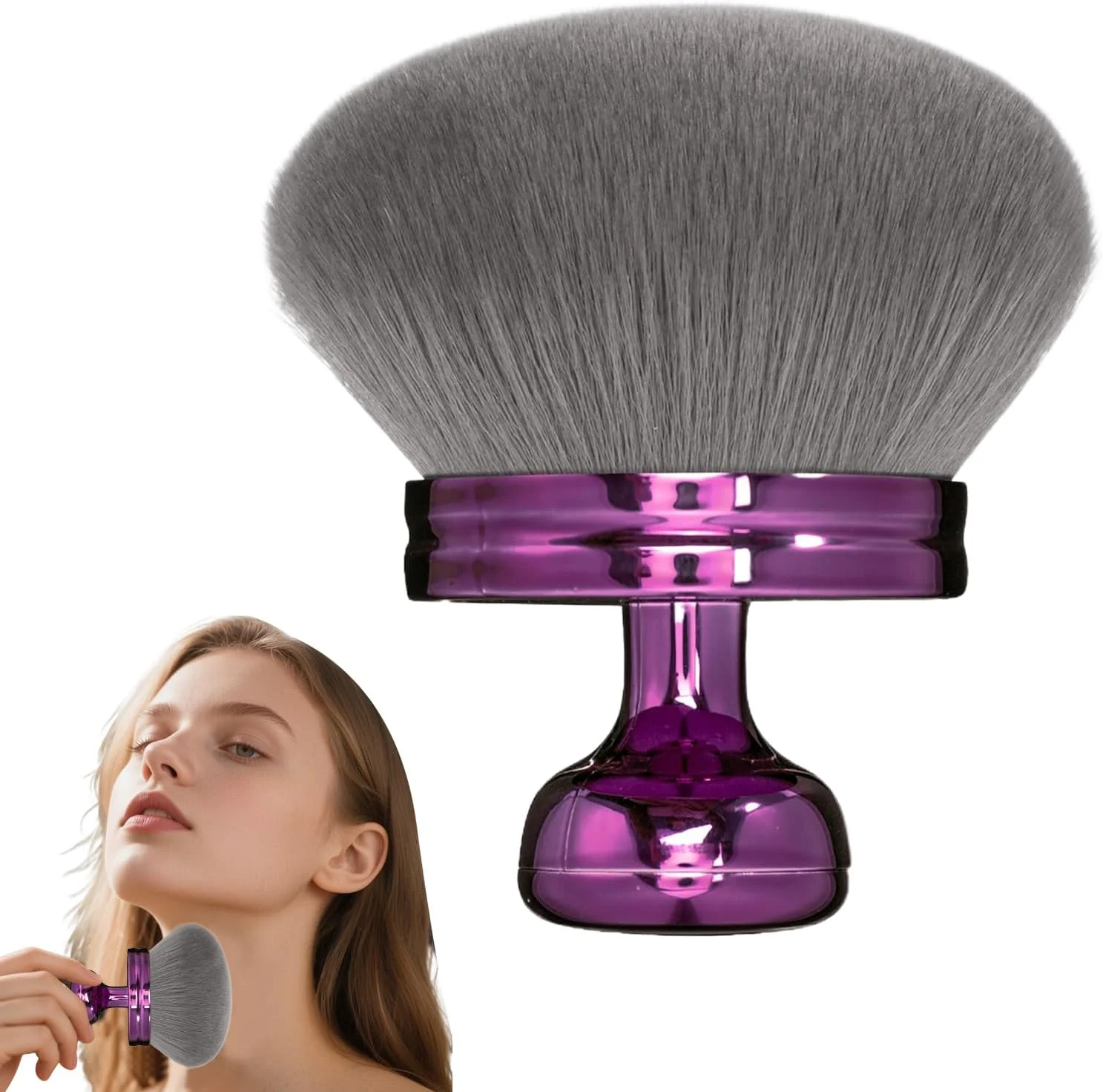 براش برنزه کننده، براش بزرگ آرایشی قابل حمل، لوازم آرایشی برای پوشش صورت، پاها، دست ها و پشت، محافظت در برابر آفتاب، تعطیلات و ساحل