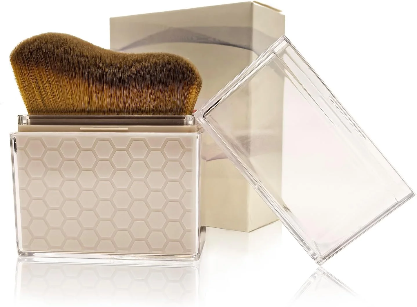 براش برنزه کننده خودکار، اپلیکاتور حرفه ای برنزه کننده برای صورت و بدن، براش کابوکی برنزه کننده خودکار با الیاف ابریشمی، استفاده صاف و بدون رگه از موس برنزه کننده