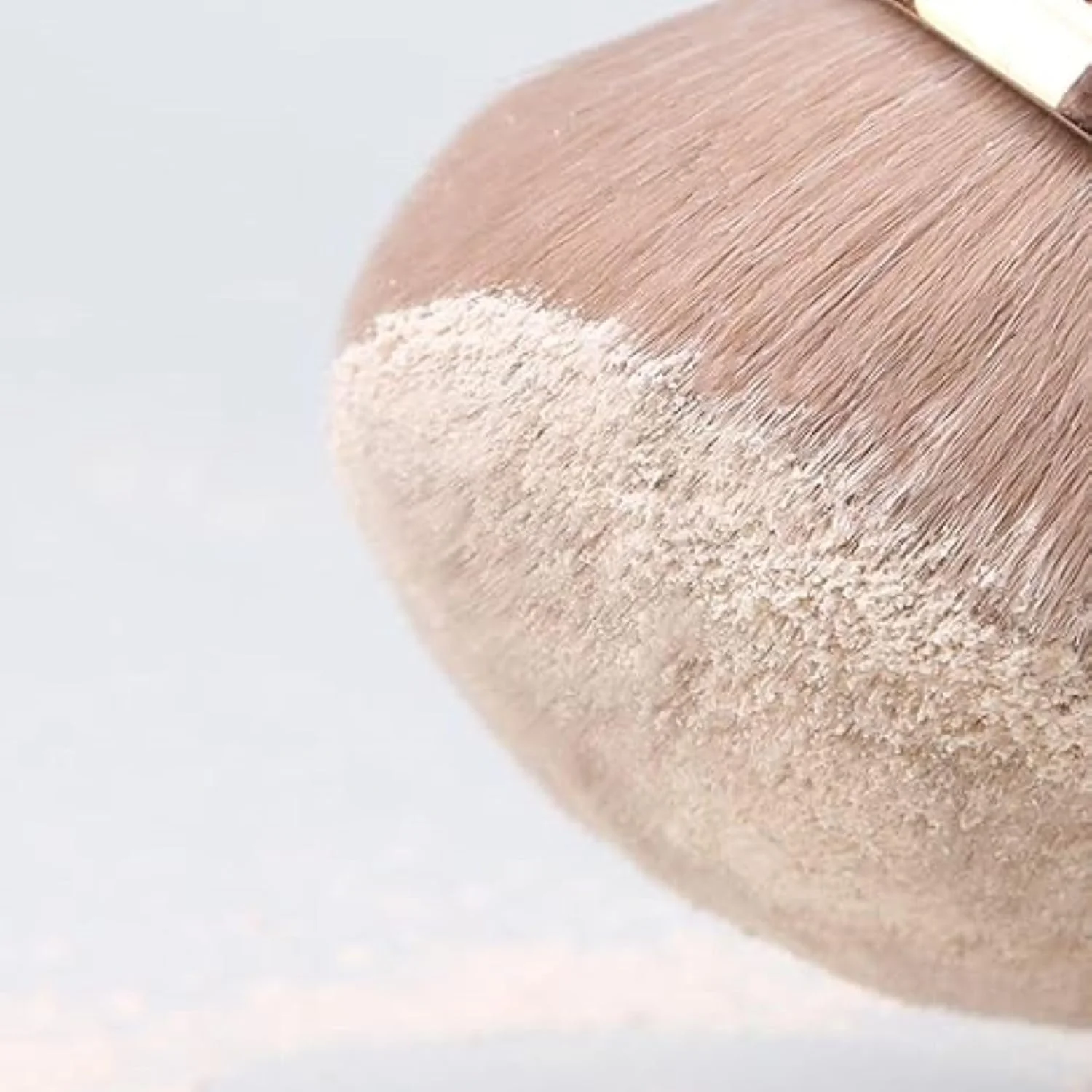 براش بزرگ ترکیب کننده رنگ برنزه کننده بدن ریان، پودر کابوکی حرفه ای، کرم پودر، رژگونه، برنز کننده، براش صورت و بدن، براش بیضی شکل آرایش پا (رزگلد)