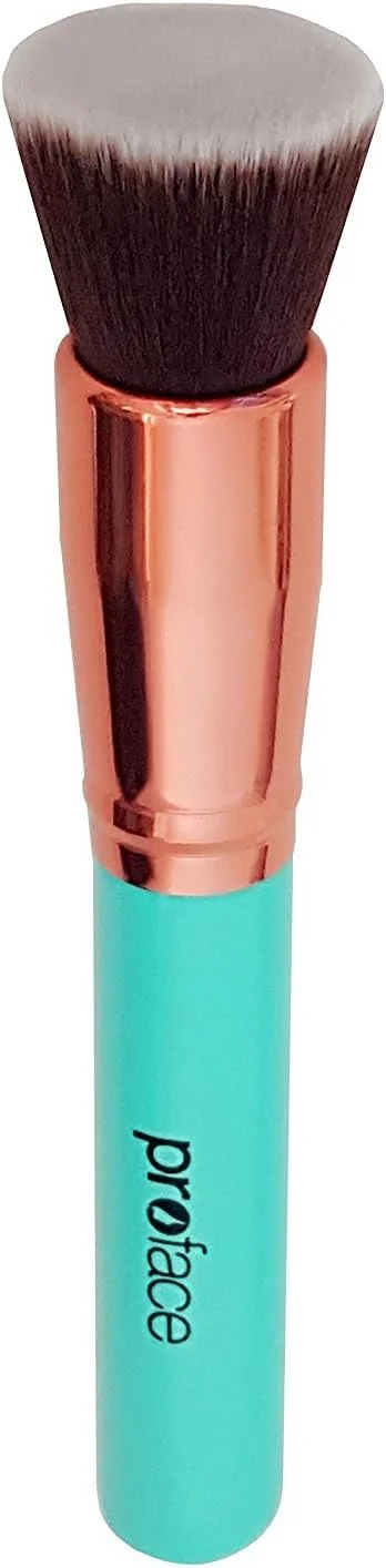 براش آرایشی کابوکی تخت رز گلدن Mypreface - ایده آل برای ترکیب لوازم آرایشی مایع، کرم و معدنی یا پودر شفاف - موهای متراکم مصنوعی با کیفیت عالی! (آبی)