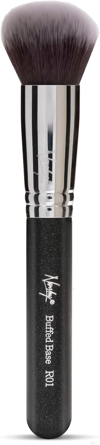 براش آرایشی کابوکی گرد نانسی - مناسب برای ترکیب و استفاده از پودر معدنی - مشکی اونیکس براش آرایشی کابوکی گرد نانسی - مناسب برای ترکیب و استفاده از پودر معدنی - مشکی اونیکس