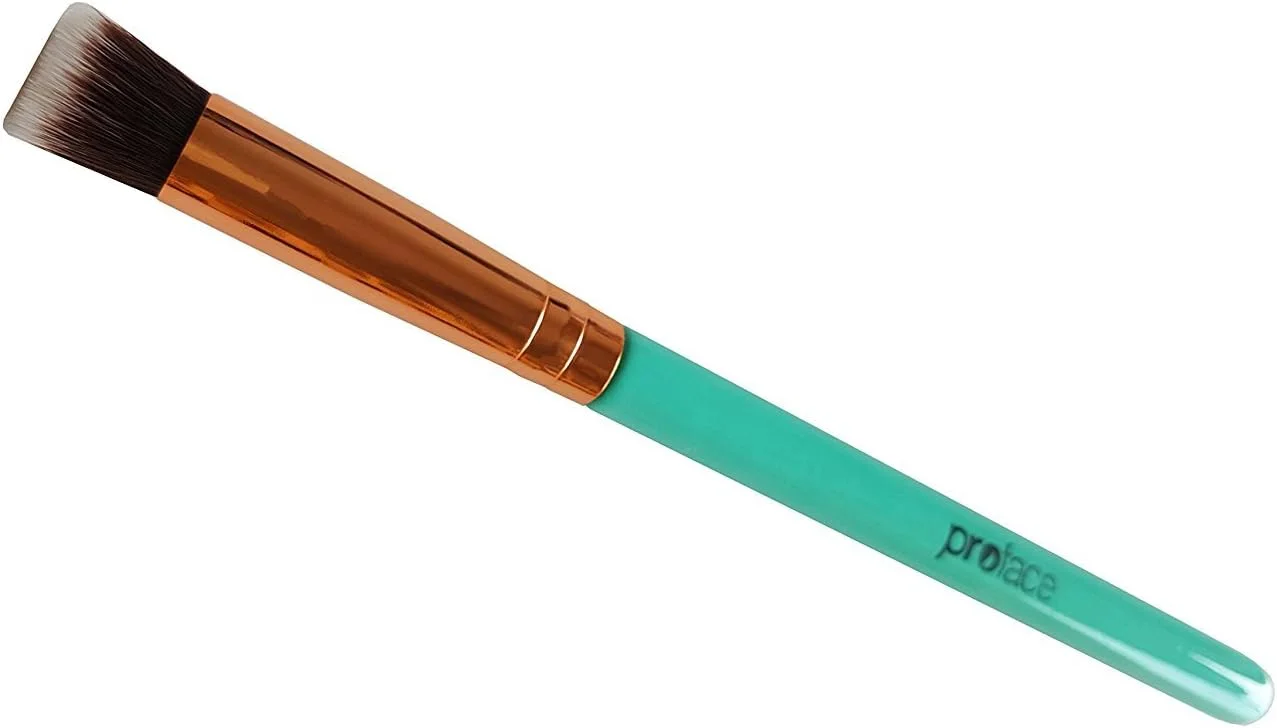 براش کابوکی سر صاف مینی دقیق Mypreface - رز گلدن، بهترین براش آرایشی کابوکی سر صاف مصنوعی برای ترکیب آکنه و زیر چشم برای پوشش حداکثری