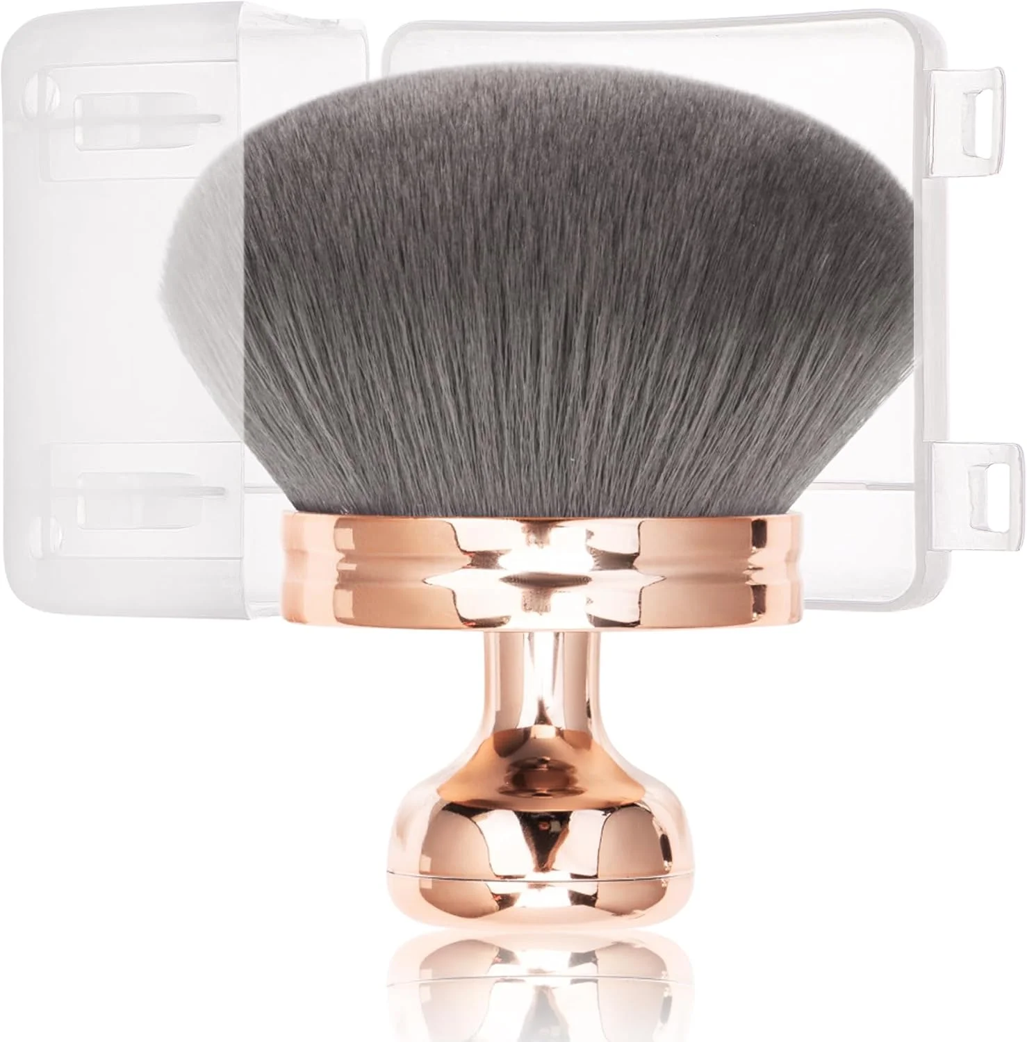 براش بزرگ آرایشی بدن Blend & Blur برای برنزه کردن، آرایش پا و برنزر، اپلیکاتور پشت برای برنزه کردن، براش کابوکی سر گرد 76 میلی‌متری برای استفاده با جعبه محافظ (رزگلد)