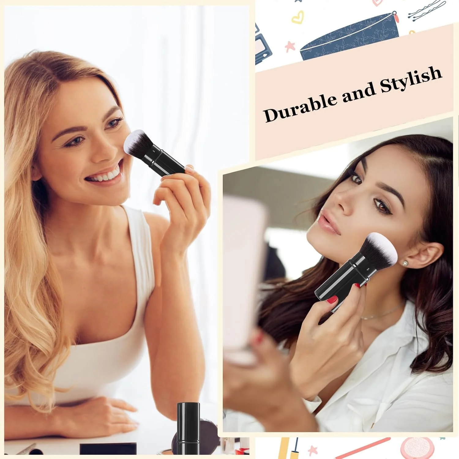 براش آرایشی جمع شونده Keriloo، براش پودر کابوکی مسافرتی، براش رژگونه صورت برای ترکیب مایع، کرم پودر، رژگونه، برنزر، پولیش، ضد آفتاب، لوازم آرایشی بی عیب و نقص براش آرایشی جمع شونده Keriloo، براش پودر کابوکی مسافرتی، براش رژگونه صورت برای ترکیب مایع، کرم پودر، رژگونه، برنزر، پولیش، ضد آفتاب، لوازم آرایشی بی عیب و نقص
