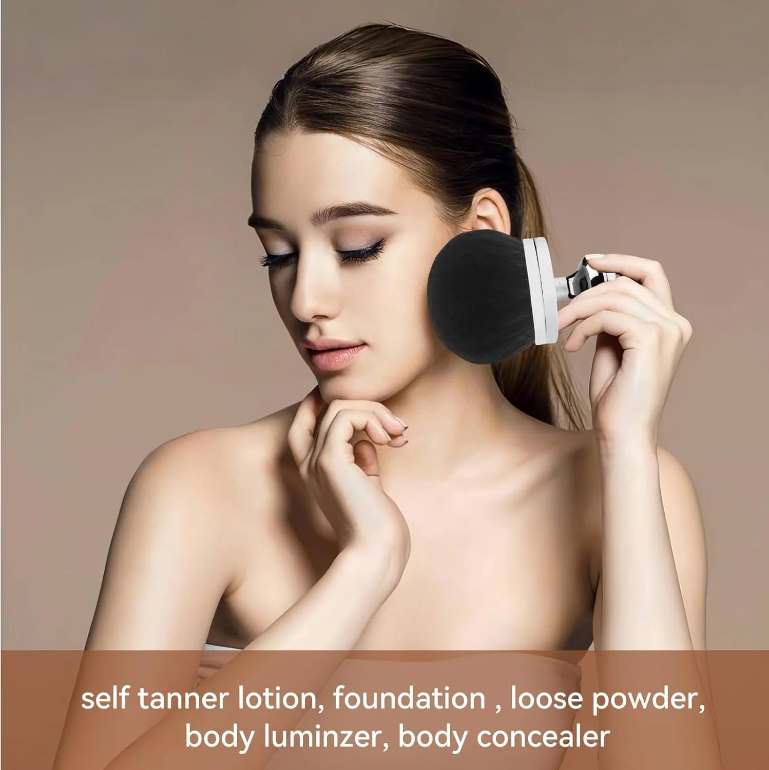 براش بزرگ آرایشی بدن Hebterrka Blend & Blur برای برنزه کننده، آرایش پا و برنزر - اپلیکاتور پشت برای برنزه کردن، براش کابوکی پهن 3 اینچی (نقره ای) براش بزرگ آرایشی بدن Hebterrka Blend & Blur برای برنزه کننده، آرایش پا و برنزر - اپلیکاتور پشت برای برنزه کردن، براش کابوکی پهن 3 اینچی (نقره ای)