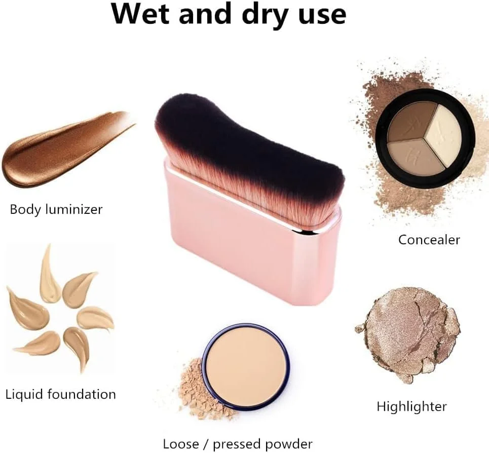 گوریم، ست 2 عددی براش حرفه ای آرایش بدن برای ترکیب کرم پودر مایع، براش کابوکی صورت با تراکم بالا برای هایلایتر بدن، برنزر، براق کننده، کانسیلر، کرم، پودر (رزگلد) گوریم، ست 2 عددی براش حرفه ای آرایش بدن برای ترکیب کرم پودر مایع، براش کابوکی صورت با تراکم بالا برای هایلایتر بدن، برنزر، براق کننده، کانسیلر، کرم، پودر (رزگلد)