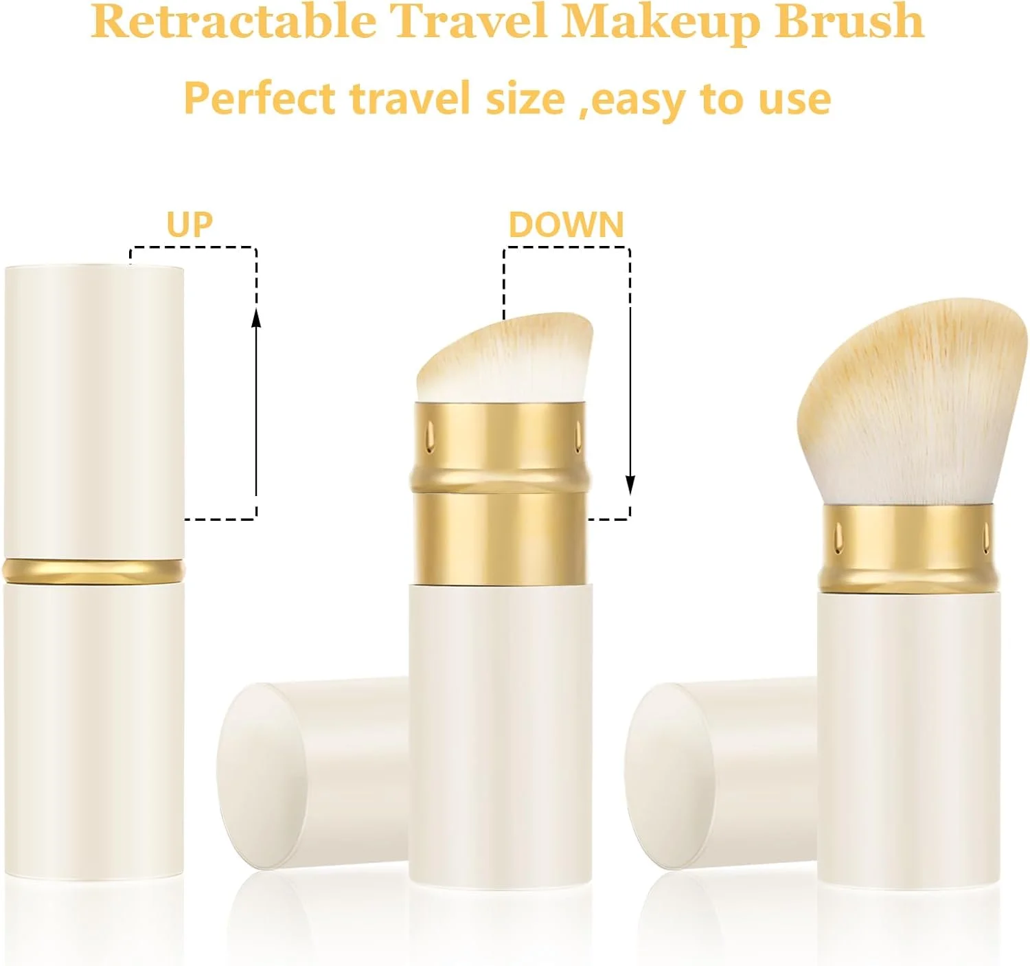 براش آرایشی کابوکی جمع‌شونده Falliny، براش زاویه‌دار مسافرتی برای پودر، کرم پودر، رژگونه، براش آرایشی برای رژگونه، ضد آفتاب، برنزر، ترکیب کردن، کانسیلر، هایلایتر، لوازم آرایشی پودری