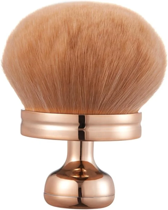 براش بزرگ رزگلد برای ترکیب برنزه کننده خودکار کوشین، عرض 3 اینچ، براش حرفه ای کابوکی برای پودر، کرم پودر، رژگونه، برنزر، برنزه کننده خودکار صورت و بدن