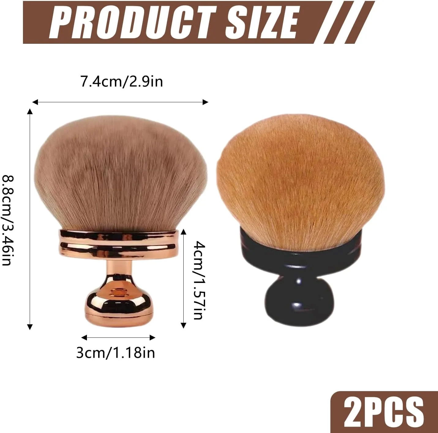 بسته 2 عددی برس کابوکی، برس برنزه کننده خودکار 7.4 سانتی متری، برس آرایشی بزرگ بدنه، برس پودر کانسیلر بیضی شکل، برنزه کننده/کرم پودر بسته 2 عددی برس کابوکی، برس برنزه کننده خودکار 7.4 سانتی متری، برس آرایشی بزرگ بدنه، برس پودر کانسیلر بیضی شکل، برنزه کننده/کرم پودر