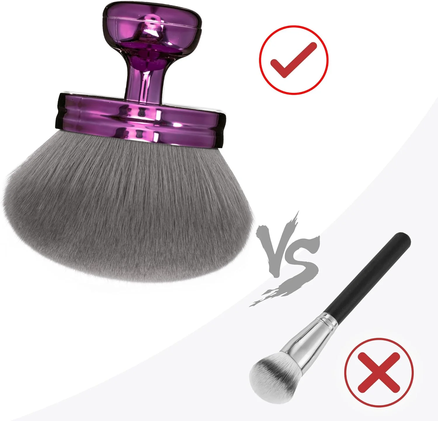 براش آرایشی بزرگ بدن Blend & Blur برای برنزه کردن، آرایش پا و برنزر، براش کابوکی سر گرد پهن 3.2 اینچی برای استفاده با کیف بند دار (بنفش) براش آرایشی بزرگ بدن Blend & Blur برای برنزه کردن، آرایش پا و برنزر، براش کابوکی سر گرد پهن 3.2 اینچی برای استفاده با کیف بند دار (بنفش)