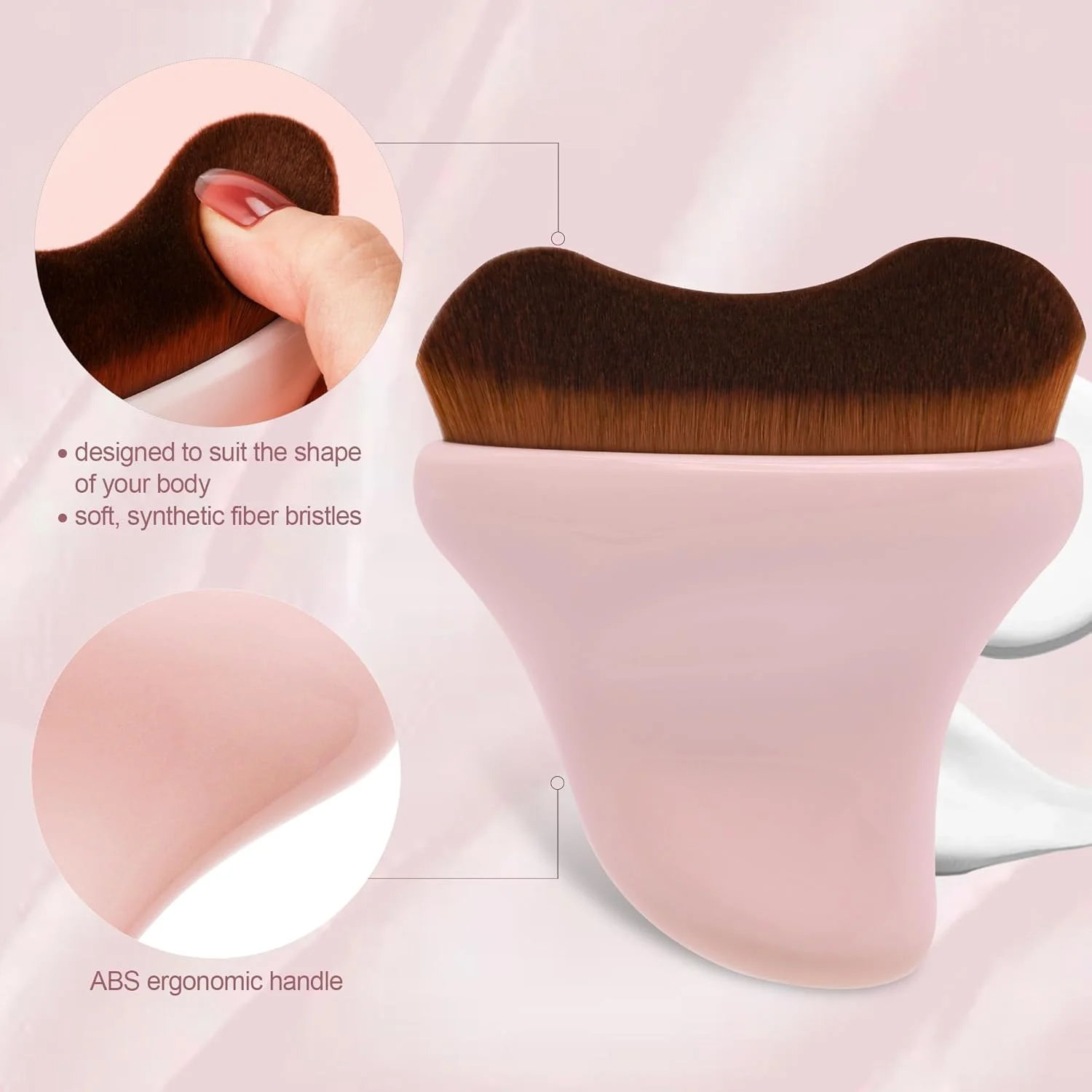 براش برنزه کننده BEAUTYFACTOR - براش کابوکی آرایش بدن و پا برای برنزه کننده و ضد آفتاب - براش برنزه کننده دستکشی برای صورت و بدن (صورتی) براش برنزه کننده BEAUTYFACTOR - براش کابوکی آرایش بدن و پا برای برنزه کننده و ضد آفتاب - براش برنزه کننده دستکشی برای صورت و بدن (صورتی)