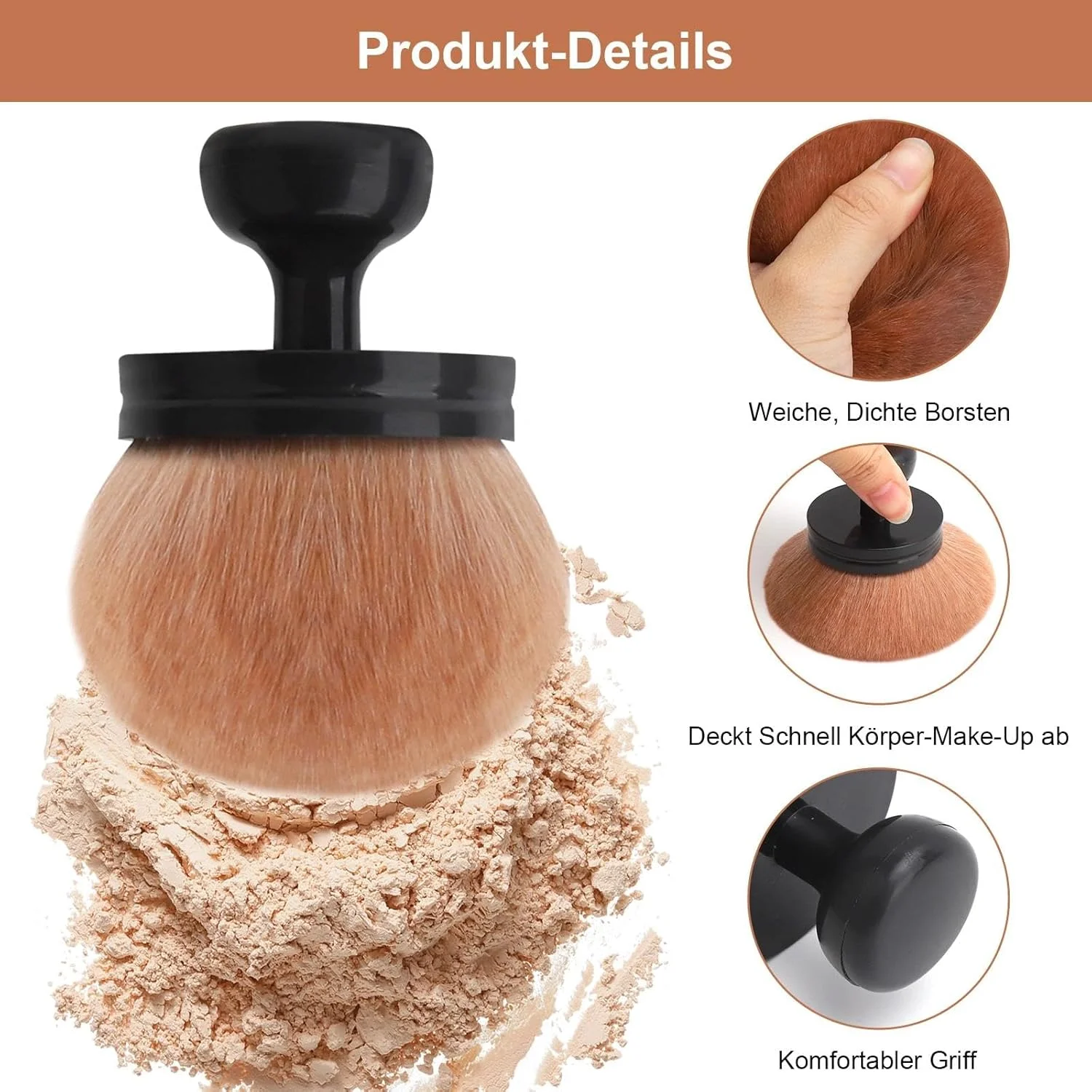 برس بزرگ برنزه کننده بدن APOMOONS، برس آرایشی کابوکی، برس آرایش، کانسیلر فونداسیون، با برس پودر شل، اپلیکاتور محافظ آفتاب سر پهن بیضی شکل برای رژگونه، صورت، پاها برس بزرگ برنزه کننده بدن APOMOONS، برس آرایشی کابوکی، برس آرایش، کانسیلر فونداسیون، با برس پودر شل، اپلیکاتور محافظ آفتاب سر پهن بیضی شکل برای رژگونه، صورت، پاها