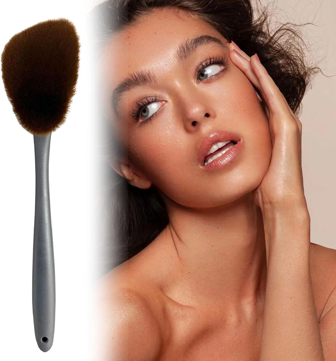 اپلیکاتور برنزه کننده پشت، اپلیکاتور کرم برای پشت، برس آرایشی بدن برای برنزه کردن، کانتورینگ، مرطوب کننده، فونداسیون مایع، پوشش پا