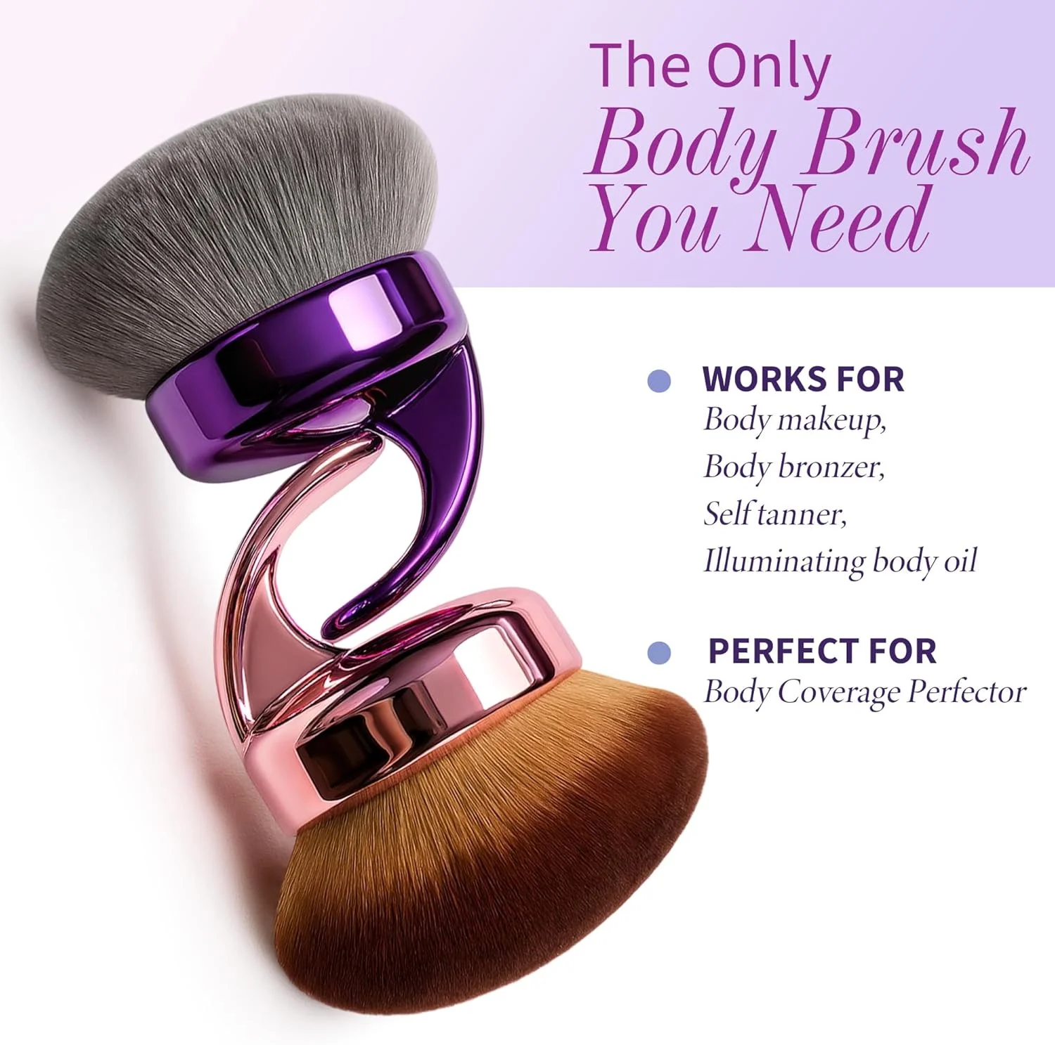 براش آرایشی بزرگ بدنه Blend & Blur برای برنزه کننده، براش کابوکی با سر پهن 5.11 اینچی، براش آرایش پا و اپلیکاتور برنزه کننده، پوشش زیبا و آسان، اپلیکاتور ترکیبی - بنفش براش آرایشی بزرگ بدنه Blend & Blur برای برنزه کننده، براش کابوکی با سر پهن 5.11 اینچی، براش آرایش پا و اپلیکاتور برنزه کننده، پوشش زیبا و آسان، اپلیکاتور ترکیبی - بنفش