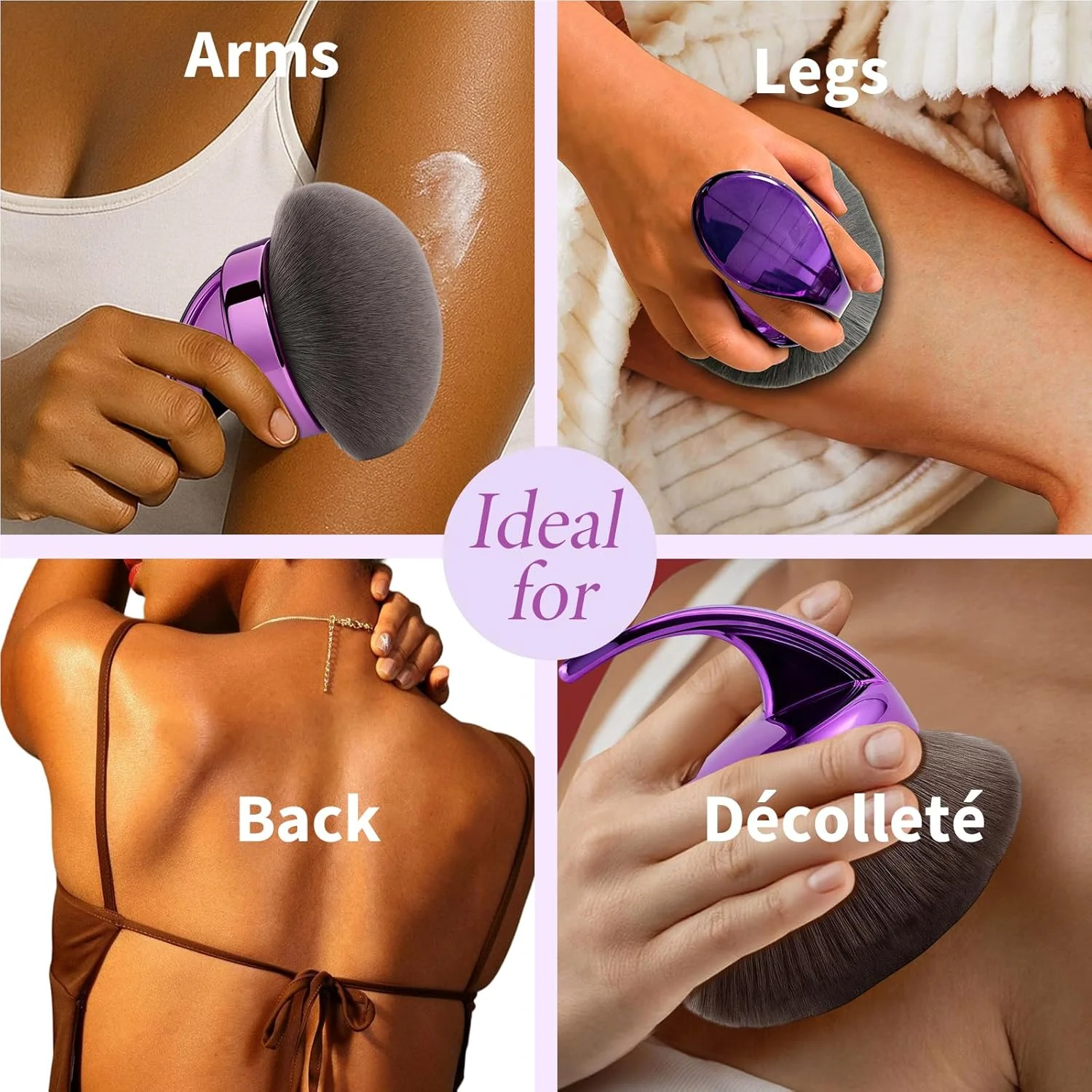 براش آرایشی بزرگ بدنه Blend & Blur برای برنزه کننده، براش کابوکی با سر پهن 5.11 اینچی، براش آرایش پا و اپلیکاتور برنزه کننده، پوشش زیبا و آسان، اپلیکاتور ترکیبی - بنفش براش آرایشی بزرگ بدنه Blend & Blur برای برنزه کننده، براش کابوکی با سر پهن 5.11 اینچی، براش آرایش پا و اپلیکاتور برنزه کننده، پوشش زیبا و آسان، اپلیکاتور ترکیبی - بنفش