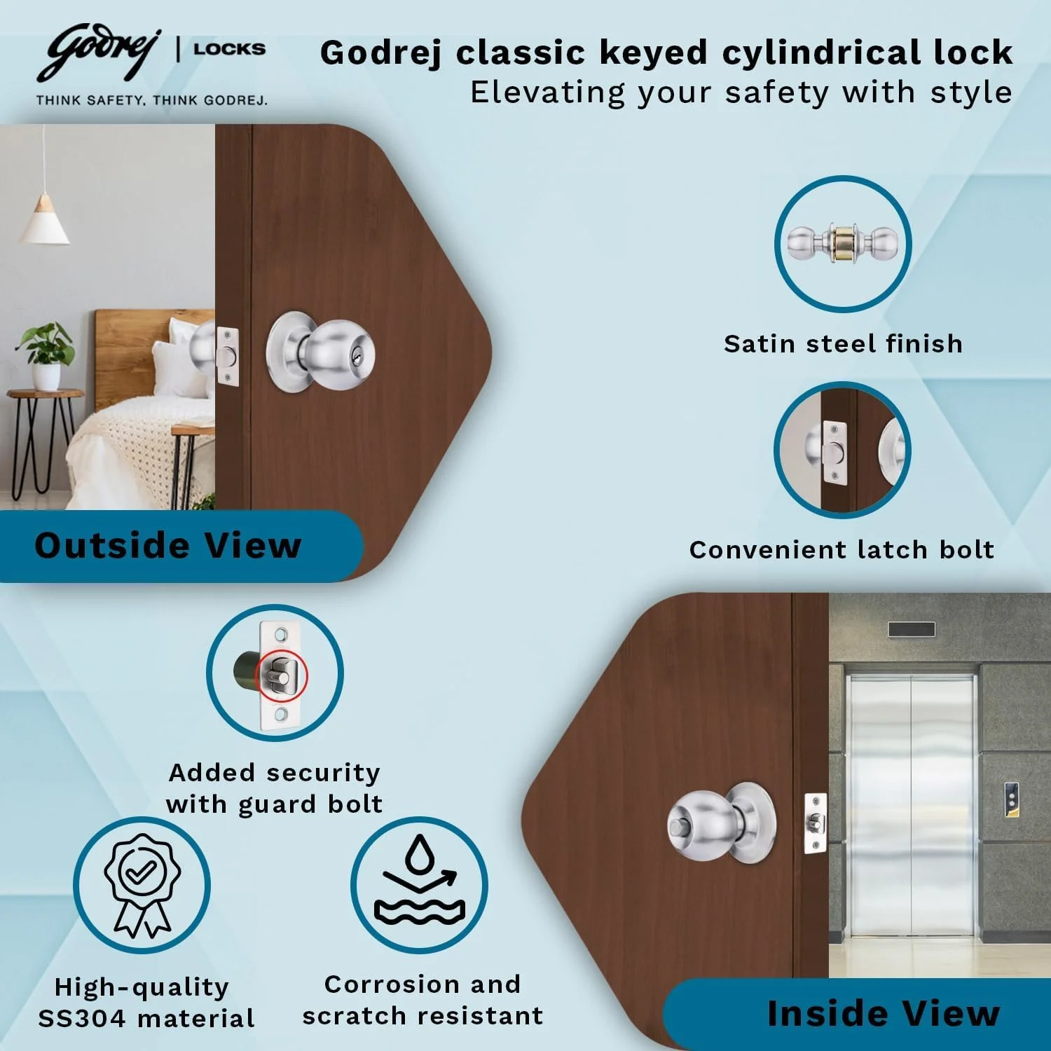 قفل سیلندری گودرج مدل Locking Solutions and Systems | سری کلاسیک | کلیدی | پشتی 6 سانتی متر (60 میلی متر) | روکش استیل ضد زنگ | برای درب های چوبی داخلی | بازشو چپ/راست و داخل/خارج قفل سیلندری گودرج مدل Locking Solutions and Systems | سری کلاسیک | کلیدی | پشتی 6 سانتی متر (60 میلی متر) | روکش استیل ضد زنگ | برای درب های چوبی داخلی | بازشو چپ/راست و داخل/خارج