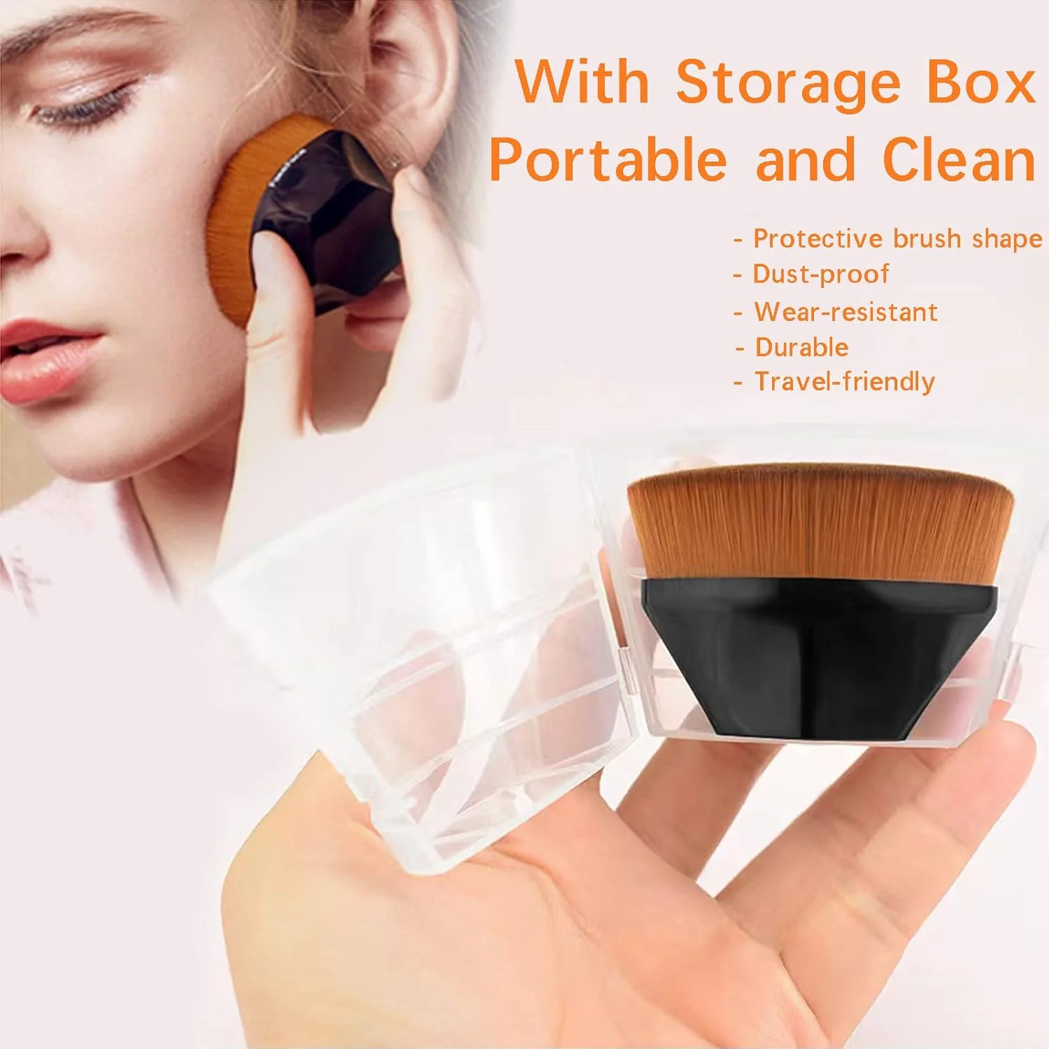ست 4 عددی براش آرایشی کرم پودر XKFLAUHM برای ترکیب کرم مایع، پودر بی نقص، رژگونه صورت با جعبه محافظ (مشکی و صورتی، براش کابوکی شش ضلعی) ست 4 عددی براش آرایشی کرم پودر XKFLAUHM برای ترکیب کرم مایع، پودر بی نقص، رژگونه صورت با جعبه محافظ (مشکی و صورتی، براش کابوکی شش ضلعی)
