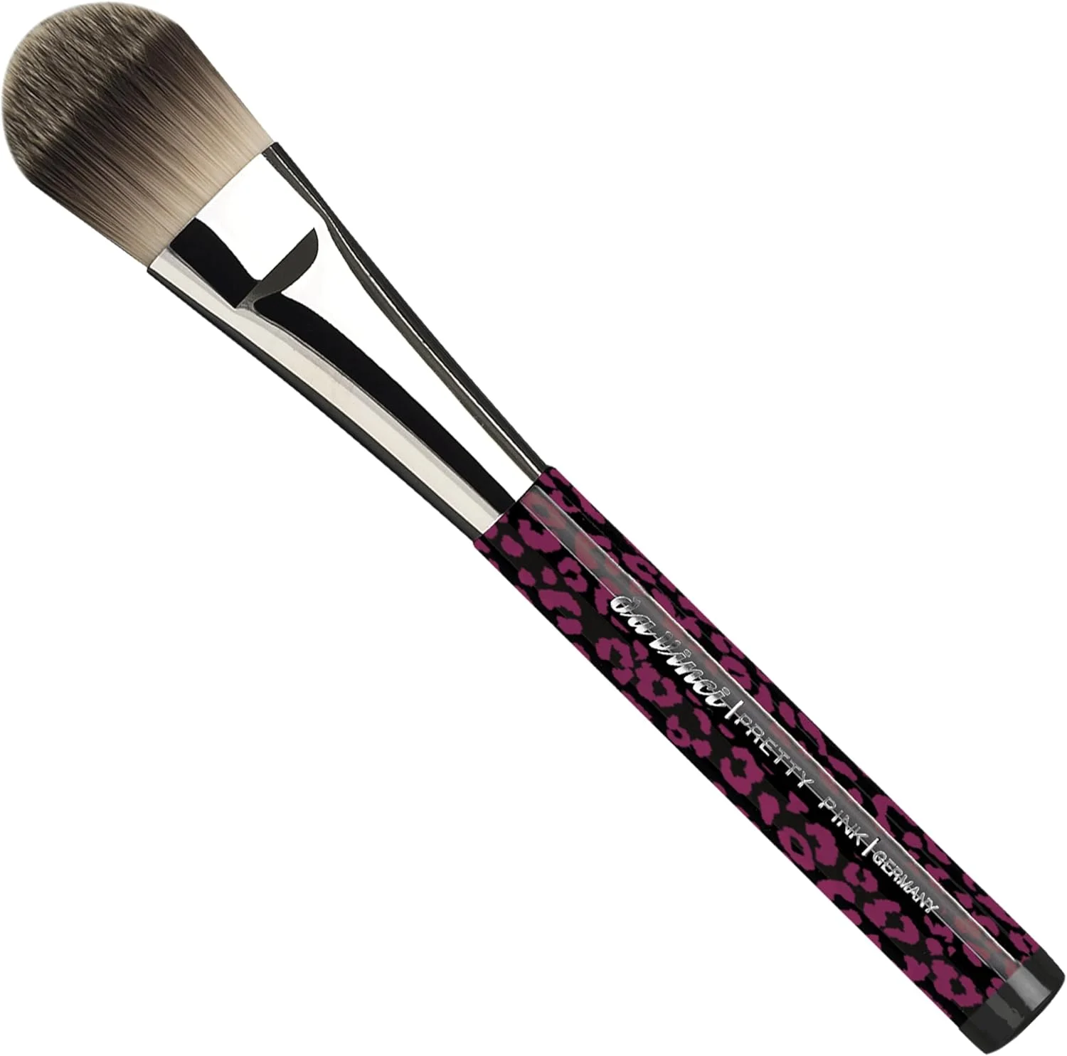 دا وینچی، برس کرم پودر PRETTY PINK، تخت، الیاف مصنوعی وگان بسیار ظریف، کرم پودر مایع و کرمی، پوشش یکنواخت، دسته چوبی رنگ شده، بست نقره ای، طرح لئو صورتی، سایز 22 دا وینچی، برس کرم پودر PRETTY PINK، تخت، الیاف مصنوعی وگان بسیار ظریف، کرم پودر مایع و کرمی، پوشش یکنواخت، دسته چوبی رنگ شده، بست نقره ای، طرح لئو صورتی، سایز 22