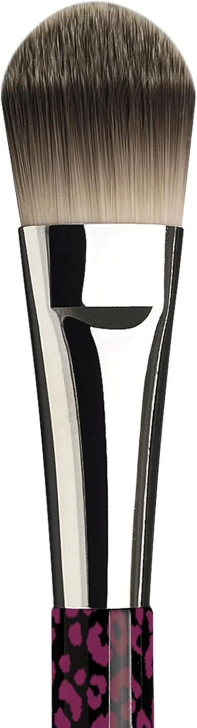 دا وینچی، برس کرم پودر PRETTY PINK، تخت، الیاف مصنوعی وگان بسیار ظریف، کرم پودر مایع و کرمی، پوشش یکنواخت، دسته چوبی رنگ شده، بست نقره ای، طرح لئو صورتی، سایز 22