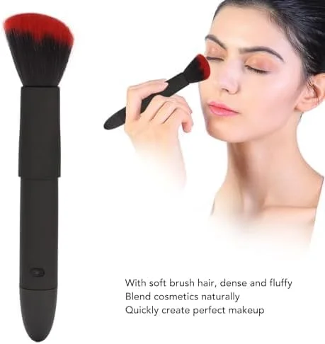 برس آرایشی برقی، برس آرایشی ماساژ ارتعاشی 10 سرعته، مناسب برای کرم پودر، کانسیلر یا رژگونه، برس پودر شل قابل تنظیم شارژی (قرمز مشکی) برس آرایشی برقی، برس آرایشی ماساژ ارتعاشی 10 سرعته، مناسب برای کرم پودر، کانسیلر یا رژگونه، برس پودر شل قابل تنظیم شارژی (قرمز مشکی)