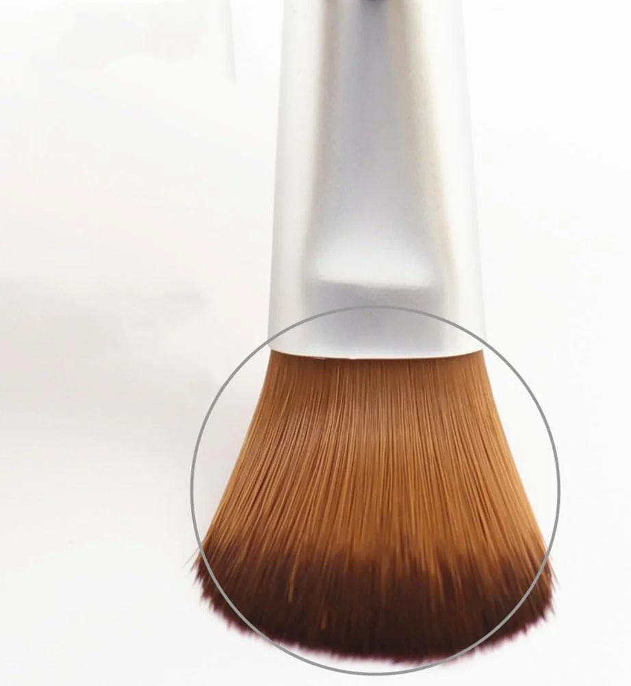 Vaguelly برس کرم پودر مینی 2 عددی دسته چوبی کوتاه موهای نرم نایلونی اپلیکاتور آرایشی برای پوشش مناسب سفر و استفاده روزمره
