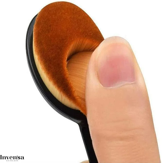 براش آرایشی طرح مسواک - براش کرم پودر و کانتور برای ترکیب مایع، کرم یا پودر - دسته نرم مناسب محصولات بر پایه آب