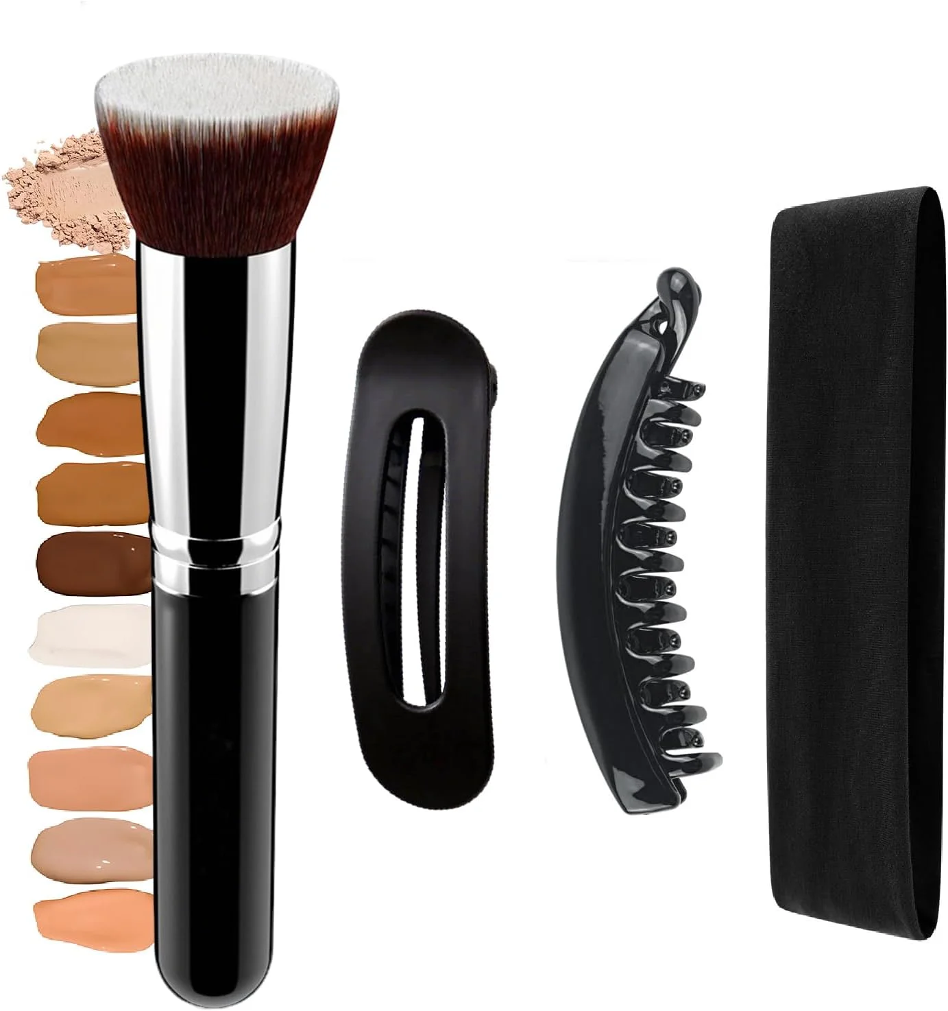 ست براش فاندیشن Tecerrity - ست براش آرایشی 4 عددی برای کرم مایع، کرم پودر، پودر، سر تخت ست براش فاندیشن Tecerrity - ست براش آرایشی 4 عددی برای کرم مایع، کرم پودر، پودر، سر تخت