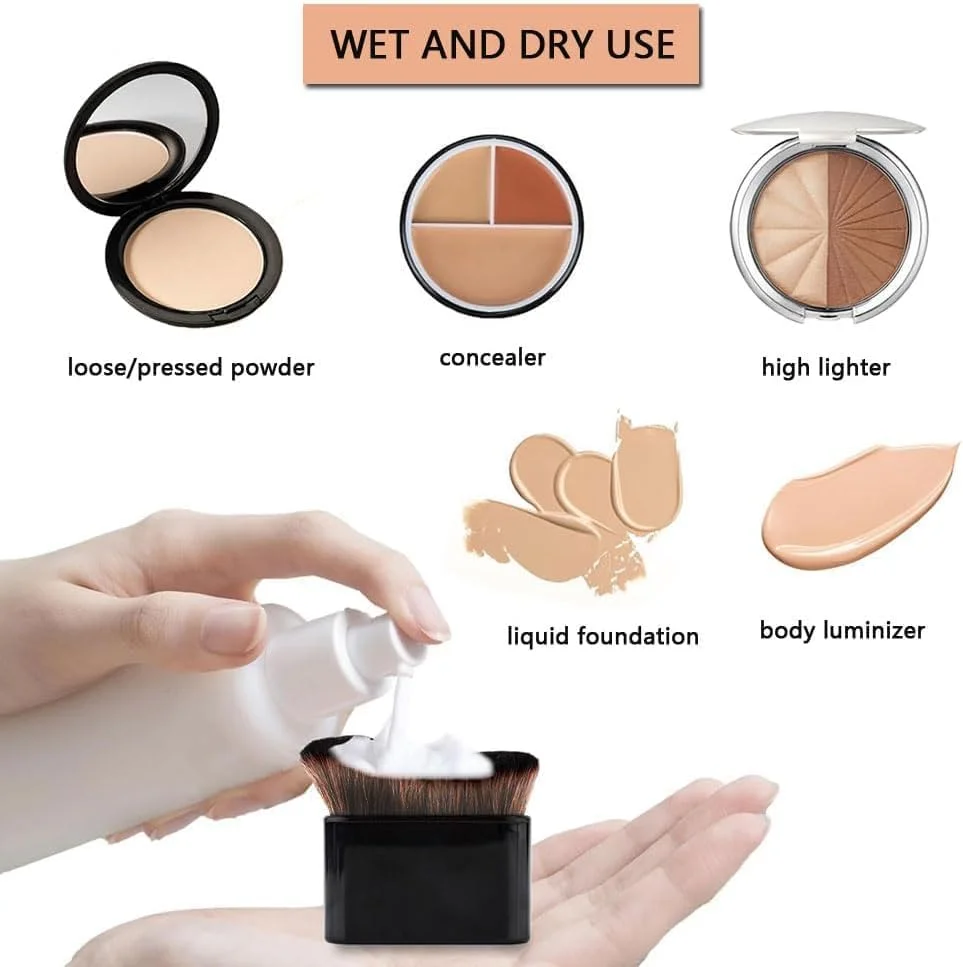 براش برنزه کننده، براش آرایشی حرفه ای، براش کرم پودر، براش کابوکی صورت، براش آرایش بدن، اپلیکاتور براش برنزه کننده خودکار برای صورت و بدن (مشکی-قهوه ای) براش برنزه کننده، براش آرایشی حرفه ای، براش کرم پودر، براش کابوکی صورت، براش آرایش بدن، اپلیکاتور براش برنزه کننده خودکار برای صورت و بدن (مشکی-قهوه ای)