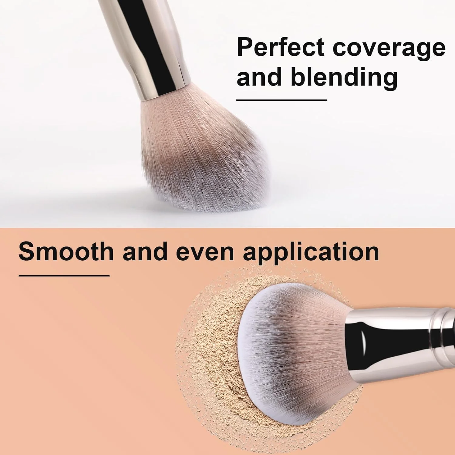 براش پودر فیکس TEOYALL، براش آرایشی فوق العاده نرم و کرکی با موهای مصنوعی برای استفاده کامل با کرم پودر برنزه کننده براش پودر فیکس TEOYALL، براش آرایشی فوق العاده نرم و کرکی با موهای مصنوعی برای استفاده کامل با کرم پودر برنزه کننده