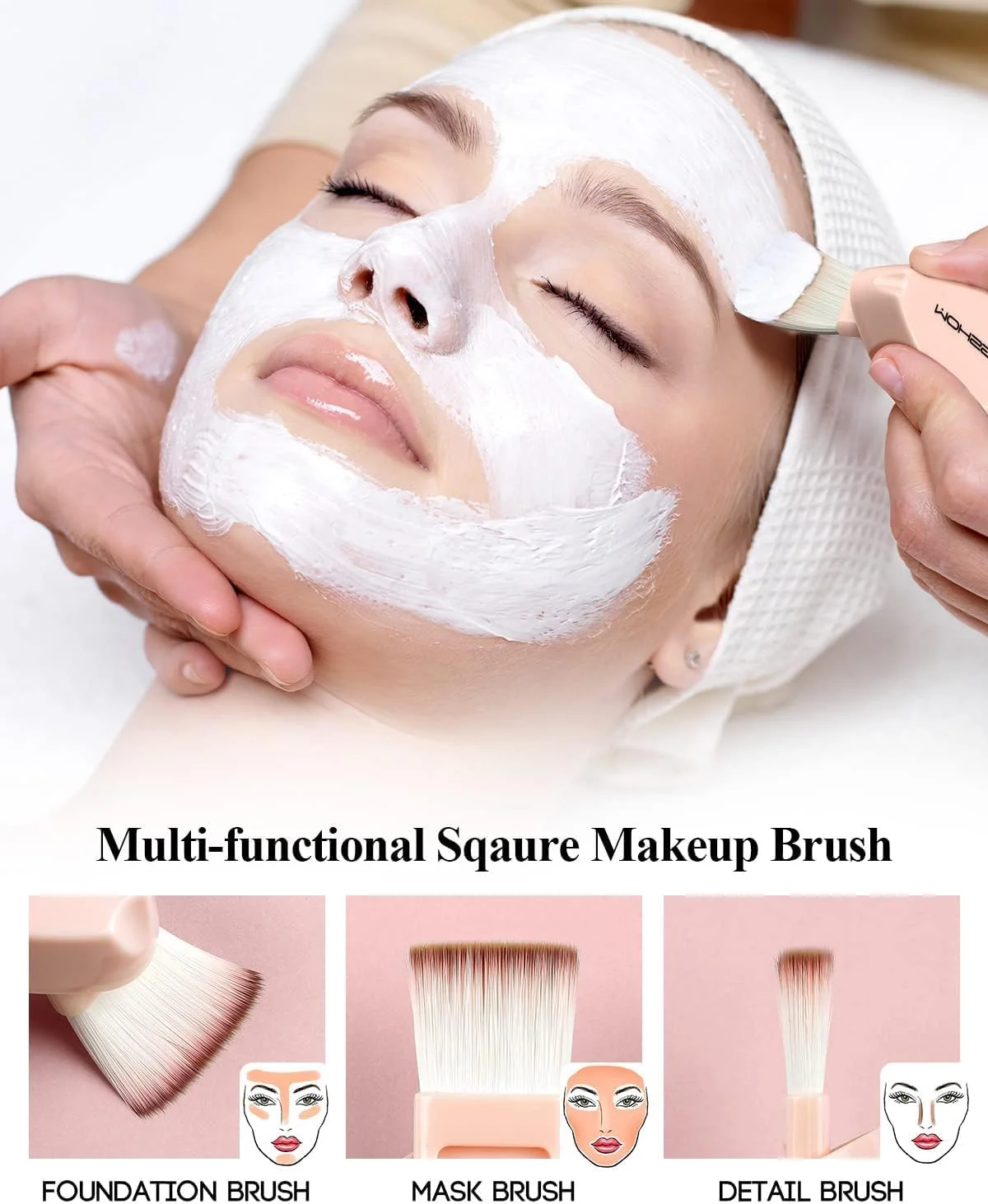 براش کرم پودر TERRIFI، براش آرایشی کابوکی سر صاف برای ترکیب مایع، کرم، پودر یا ماسک صورت، ست براش صورت چند منظوره با دو سایز برای استفاده بی نقص براش کرم پودر TERRIFI، براش آرایشی کابوکی سر صاف برای ترکیب مایع، کرم، پودر یا ماسک صورت، ست براش صورت چند منظوره با دو سایز برای استفاده بی نقص