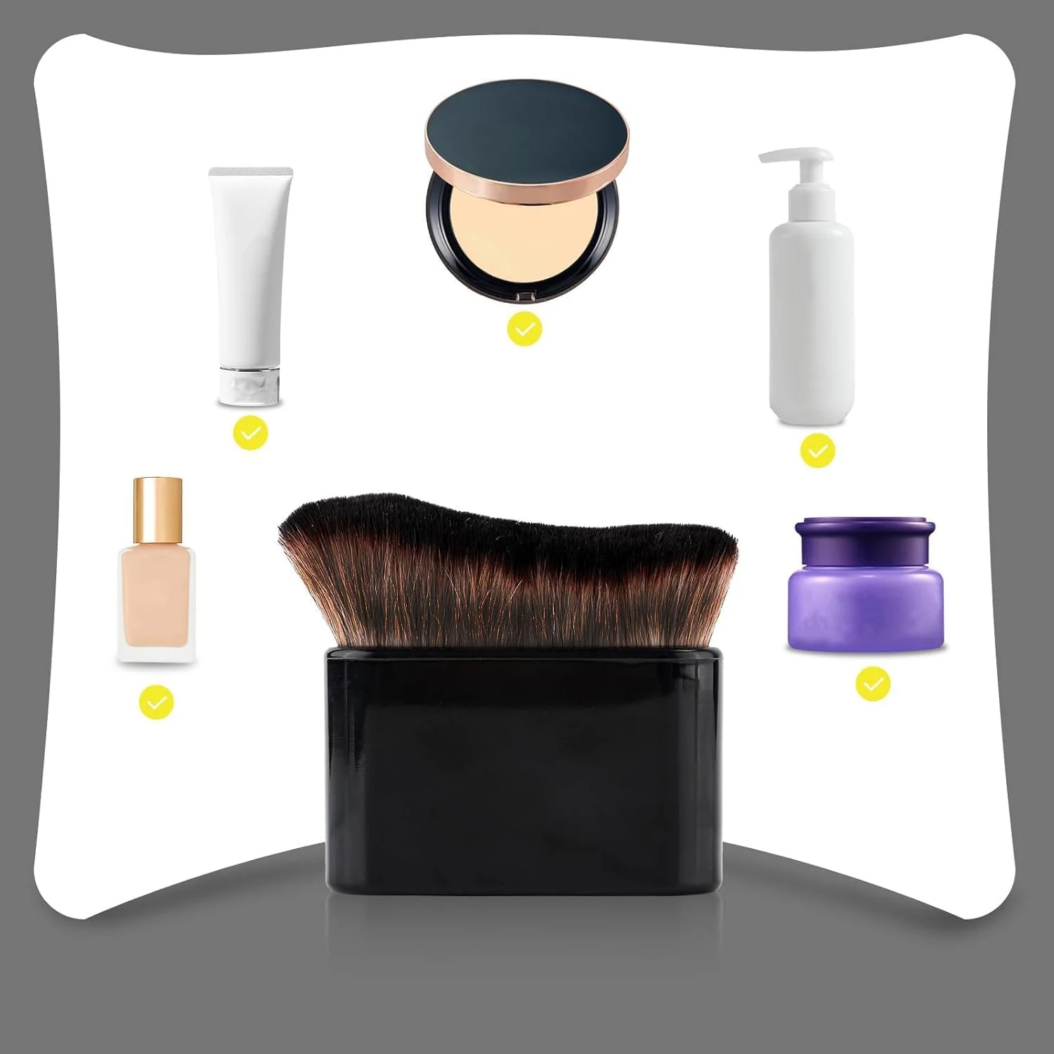 براش برنزه کننده، براش آرایشی حرفه ای، براش کرم پودر، براش کابوکی صورت، براش آرایش بدن، اپلیکاتور براش برنزه کننده خودکار برای صورت و بدن (مشکی-قهوه ای) براش برنزه کننده، براش آرایشی حرفه ای، براش کرم پودر، براش کابوکی صورت، براش آرایش بدن، اپلیکاتور براش برنزه کننده خودکار برای صورت و بدن (مشکی-قهوه ای)