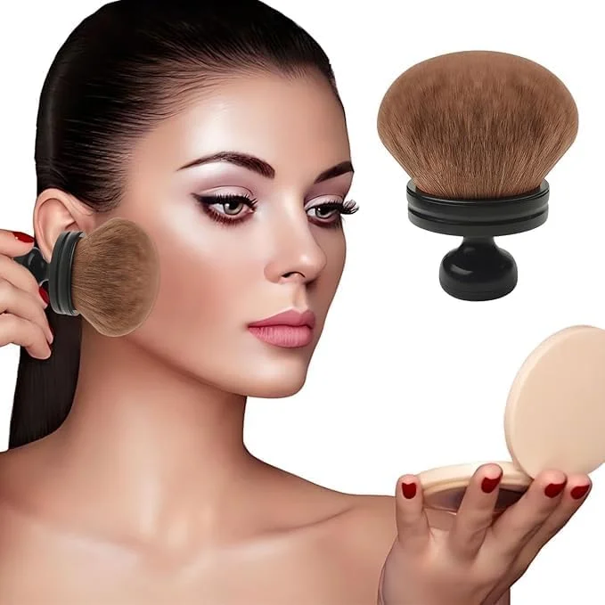 برس آرایشی بدن تزویق، 2 عدد، بسیار بزرگ، برس بیضی برای برنزه کردن، برس چند منظوره با سر پهن 74 میلی متری، برس های آرایشی نرم و کرکی برای استفاده از محصولات برنزه کننده بدن و پا (رزگلد و مشکی)